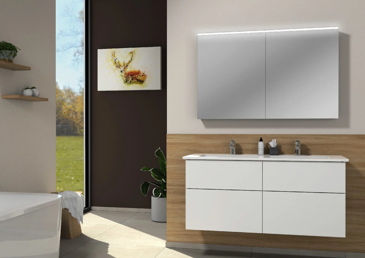 Sanipa 3way Möbelset inkl. Spiegelschrank "ARND", 130 cm, mit Push to open Bild 8