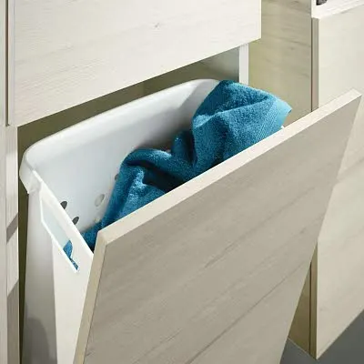 Sanipa 3way Mittelschrank 45 cm, 1 Auszug, 1 Wäschekorbklappe, mit Push to open Bild 2