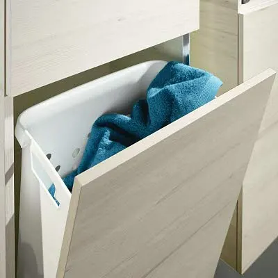 Sanipa 3way Mittelschrank 45 cm, 1 Auszug, 1 Wäschekorbklappe, mit Griff-Leiste Bild 2