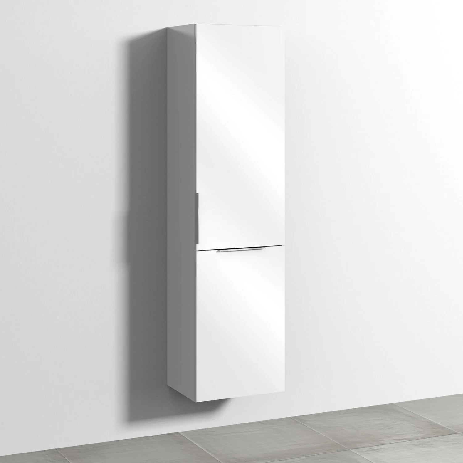 Sanipa 3way Stauraumschrank 45 cm, 1 Wäschekorbklappe, 1 Tür mit Türanschlag rechts, mit Aufsatzgriff