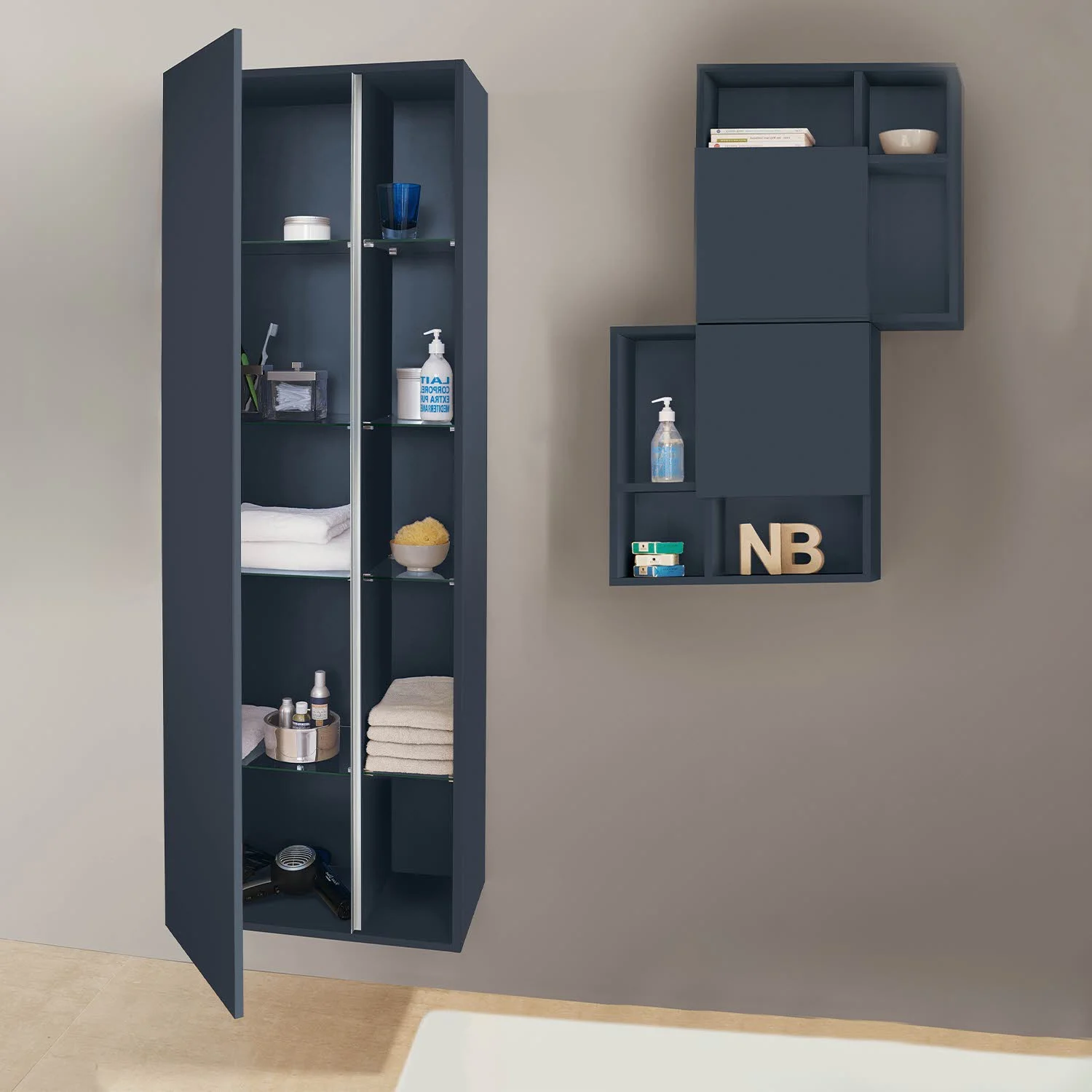 Sanipa 3way Stauraumschrank 60 cm, 1 offenes Fach rechts, 1 Tür mit Türanschlag links Bild 2