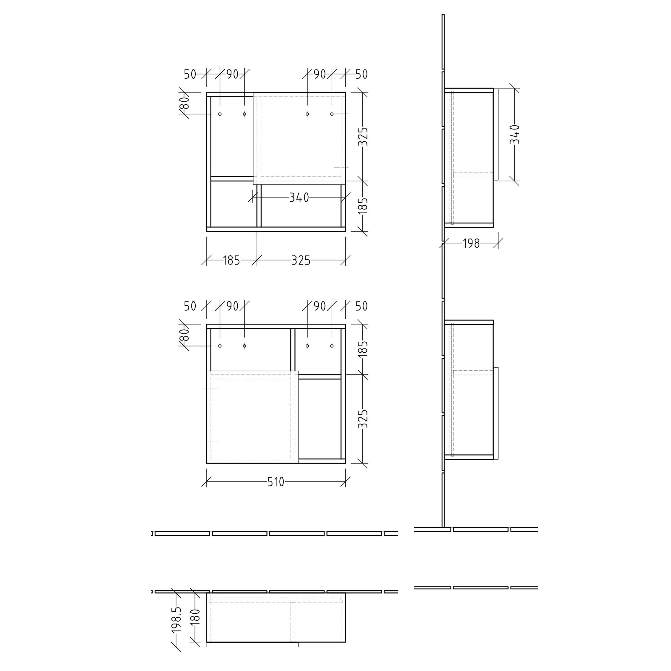 Sanipa 3way Würfelschrank 51 cm, 1 Tür mit Anschlag rechts oder links Bild 5