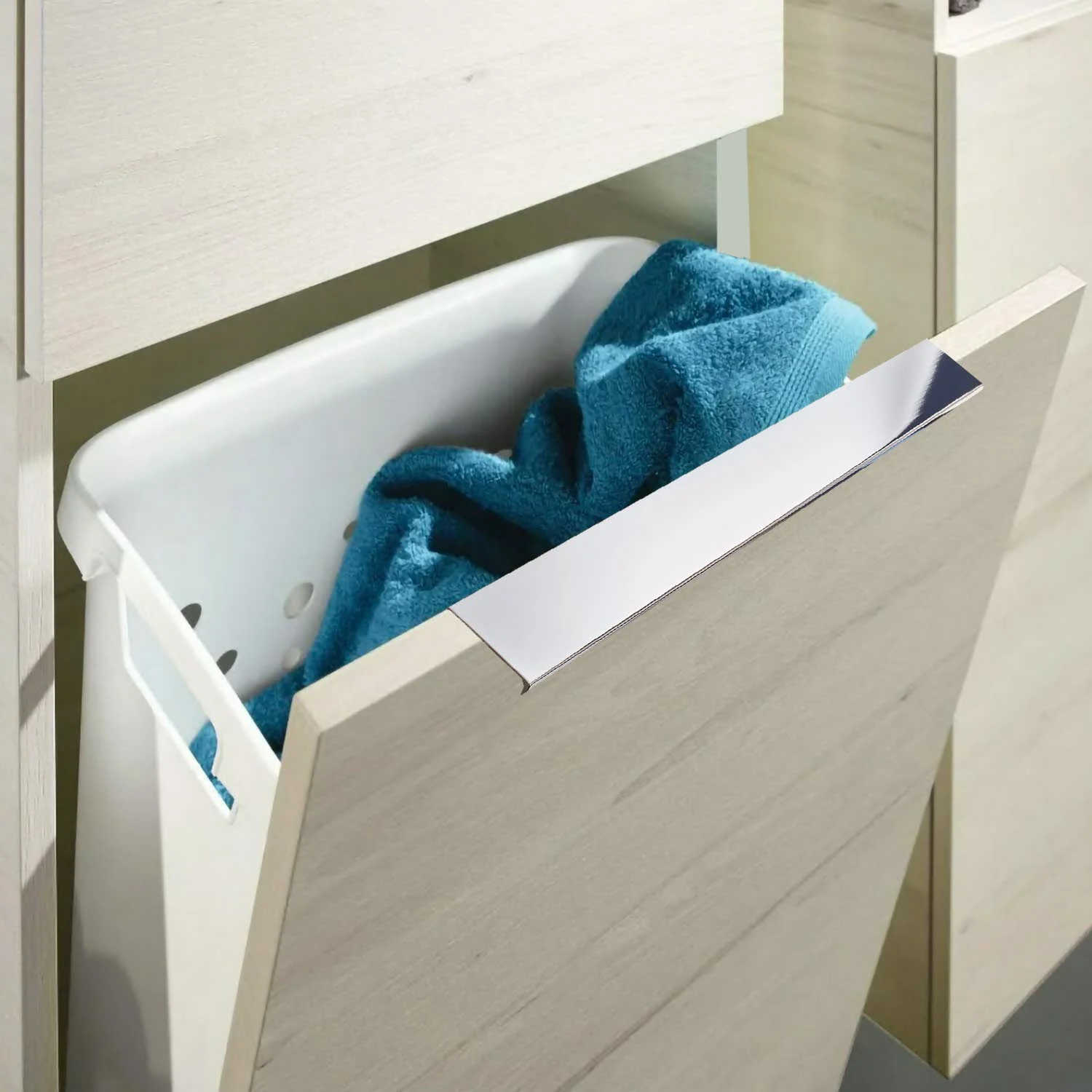 Sanipa 3way Stauraumschrank 45 cm, 1 Wäschekorbklappe, 1 Tür mit Türanschlag rechts, mit Aufsatzgriff Bild 3