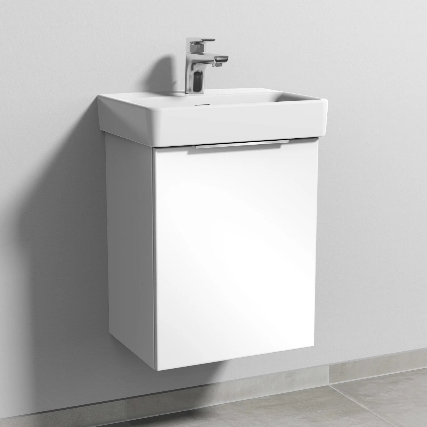 Biała umywalka z ceramiczną umywalką zbliżenie, Sanipa