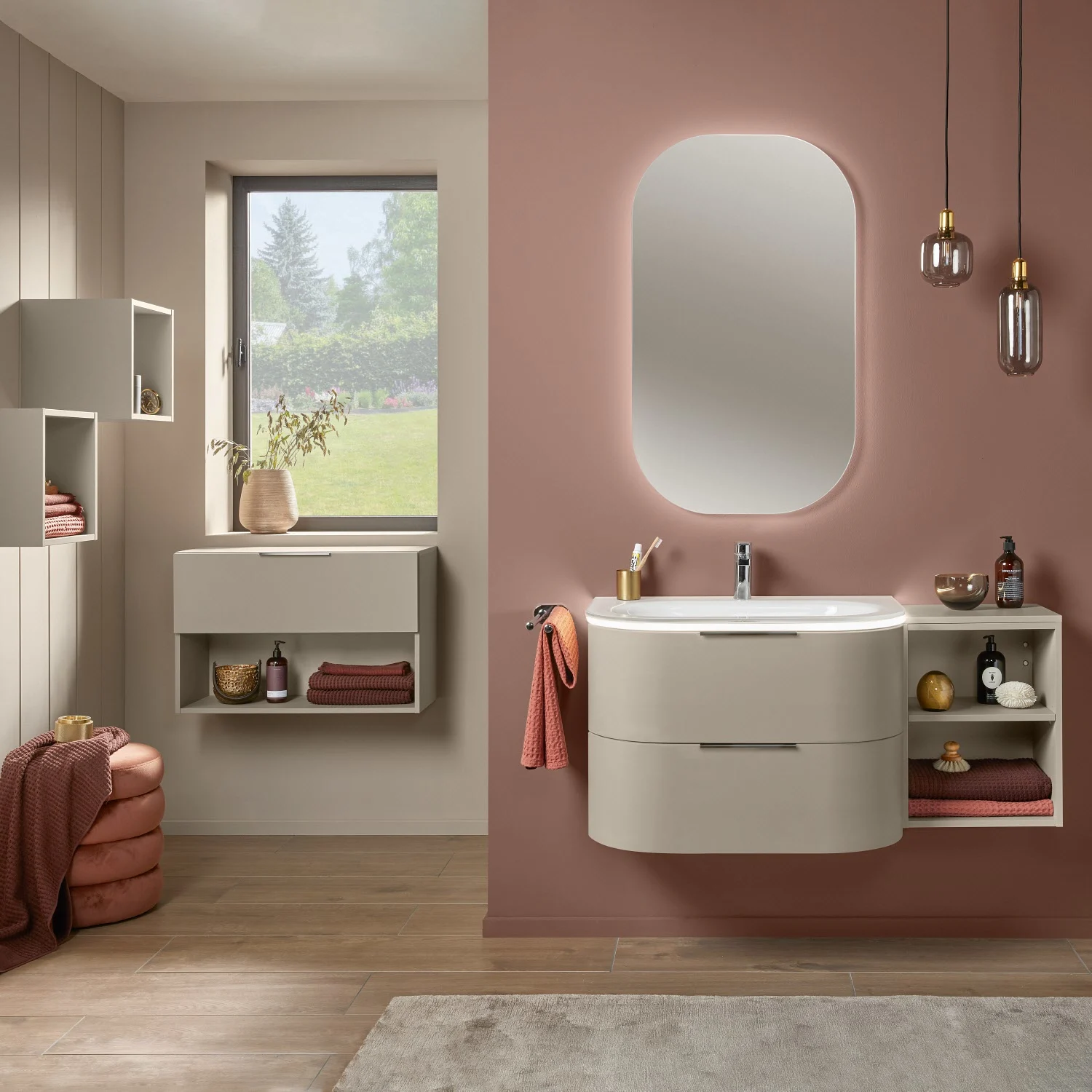 Sanipa 4balance Anbauschrank 80 cm, 1 Auszug mit Griff, 1 offenes Fach Bild 2