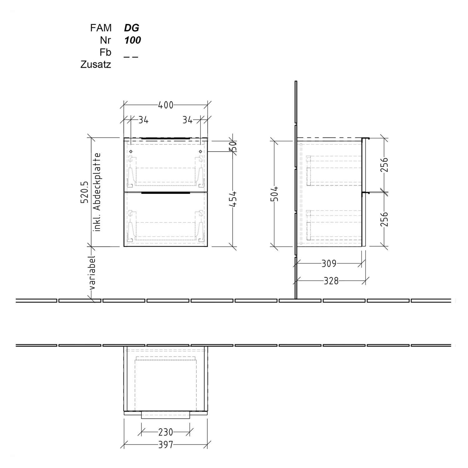 Sanipa 4balance Anbauschrank 40 cm,  mit 2 Auszügen, mit Griff Bild 5