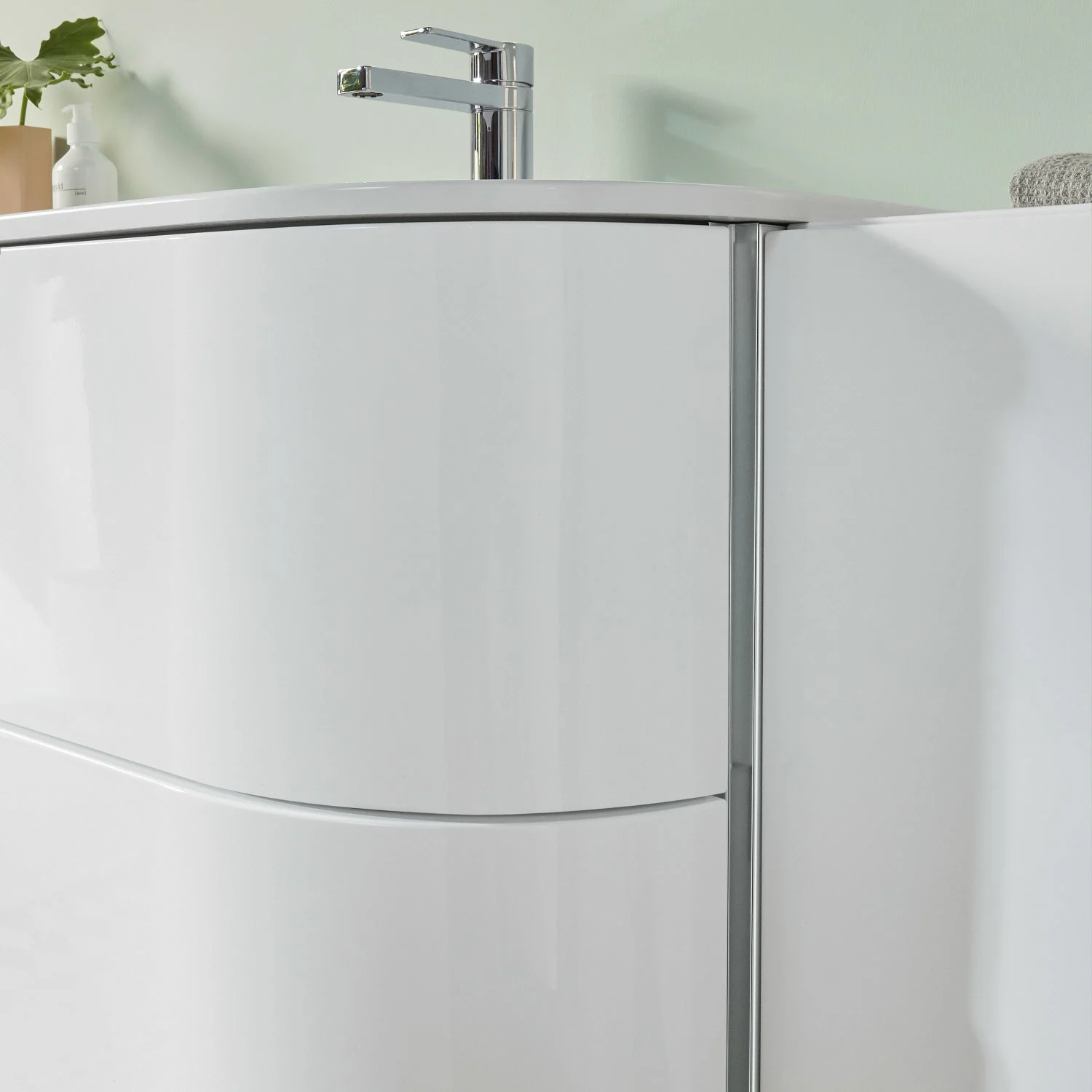 Sanipa 4balance Glas-Waschtisch + Waschtischunterbau 80 cm mit 2 Auszügen Bild 3