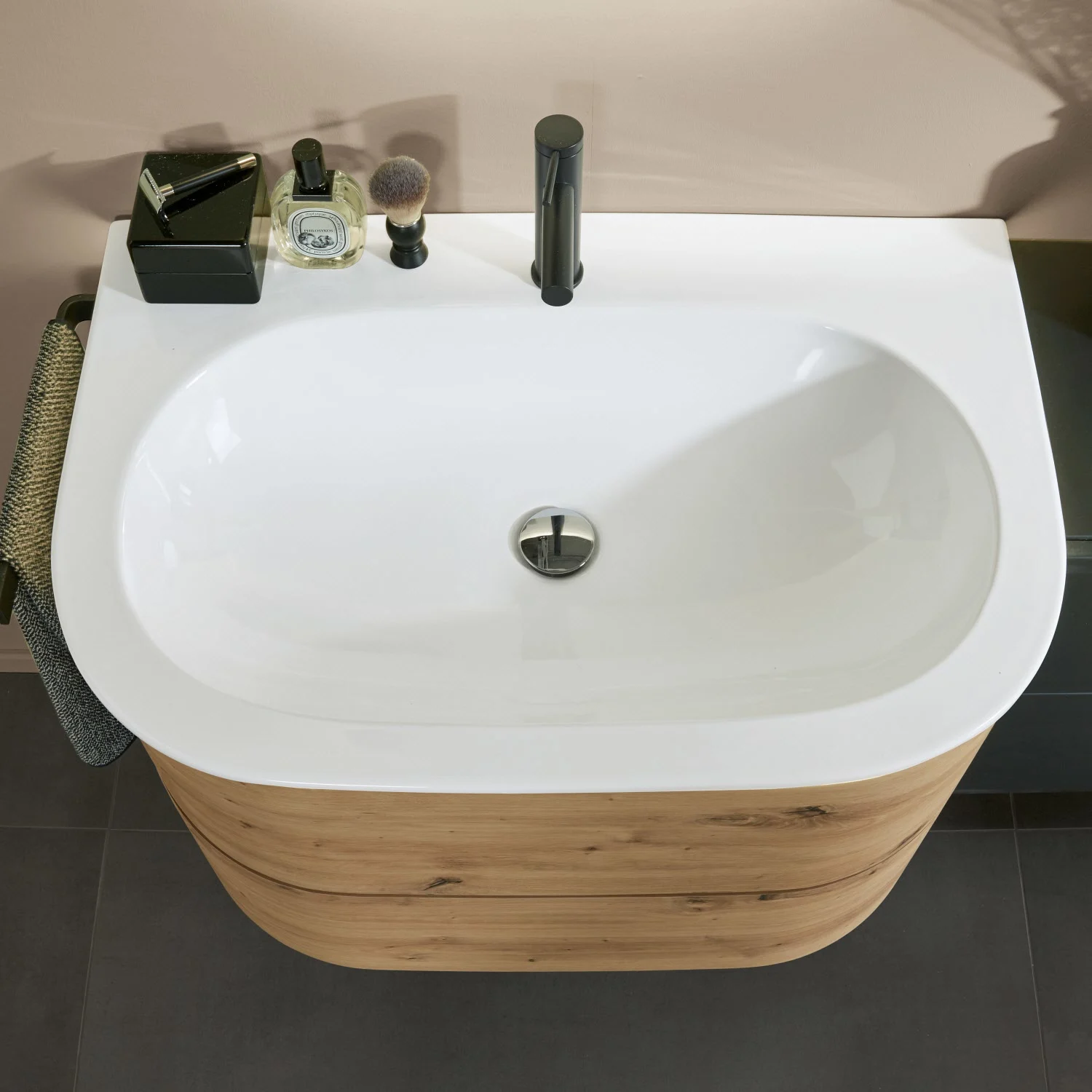 Sanipa 4balance Keramik-Waschtisch + Waschtischunterbau 80 cm mit 2 Auszügen Bild 4