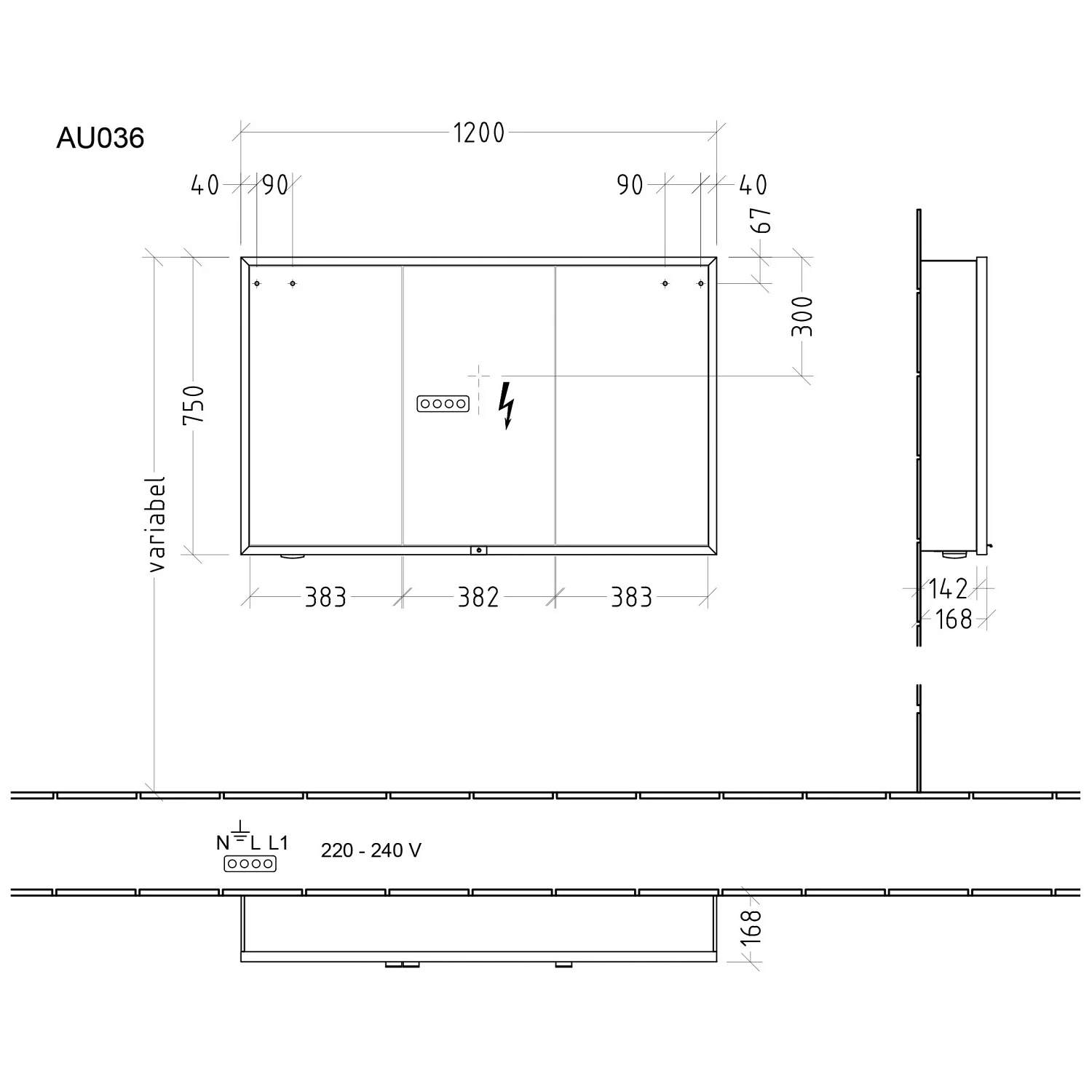 Sanipa Reflection Melamin-Spiegelschrank MILO 120 mit 3 Türen Bild 5