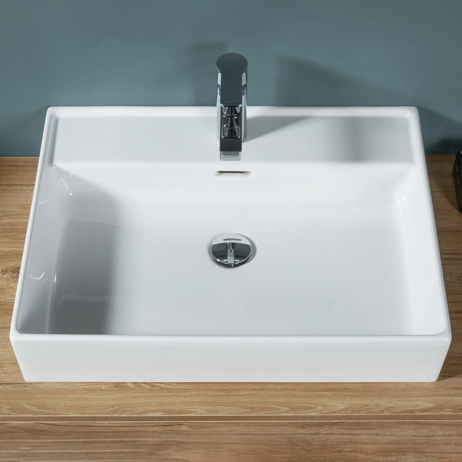 Sanipa Solo One Angular Keramik-Set 100 cm mit Keramik-Waschtisch und Waschtischunterbau mit 2 Auszügen Bild 3