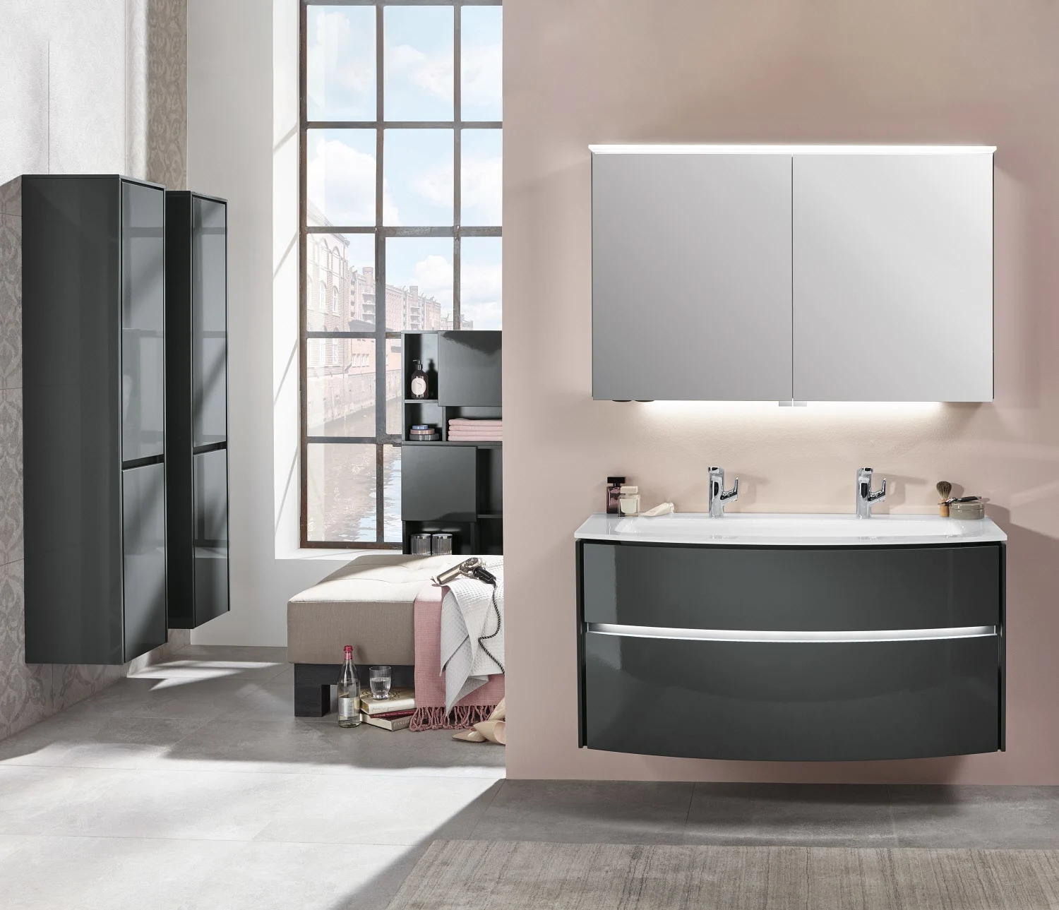 Sanipa Twiga Hochschrank 37,5 cm, 2 Türen mit Türanschlag rechts, inkl. LED-Beleuchtung Bild 3