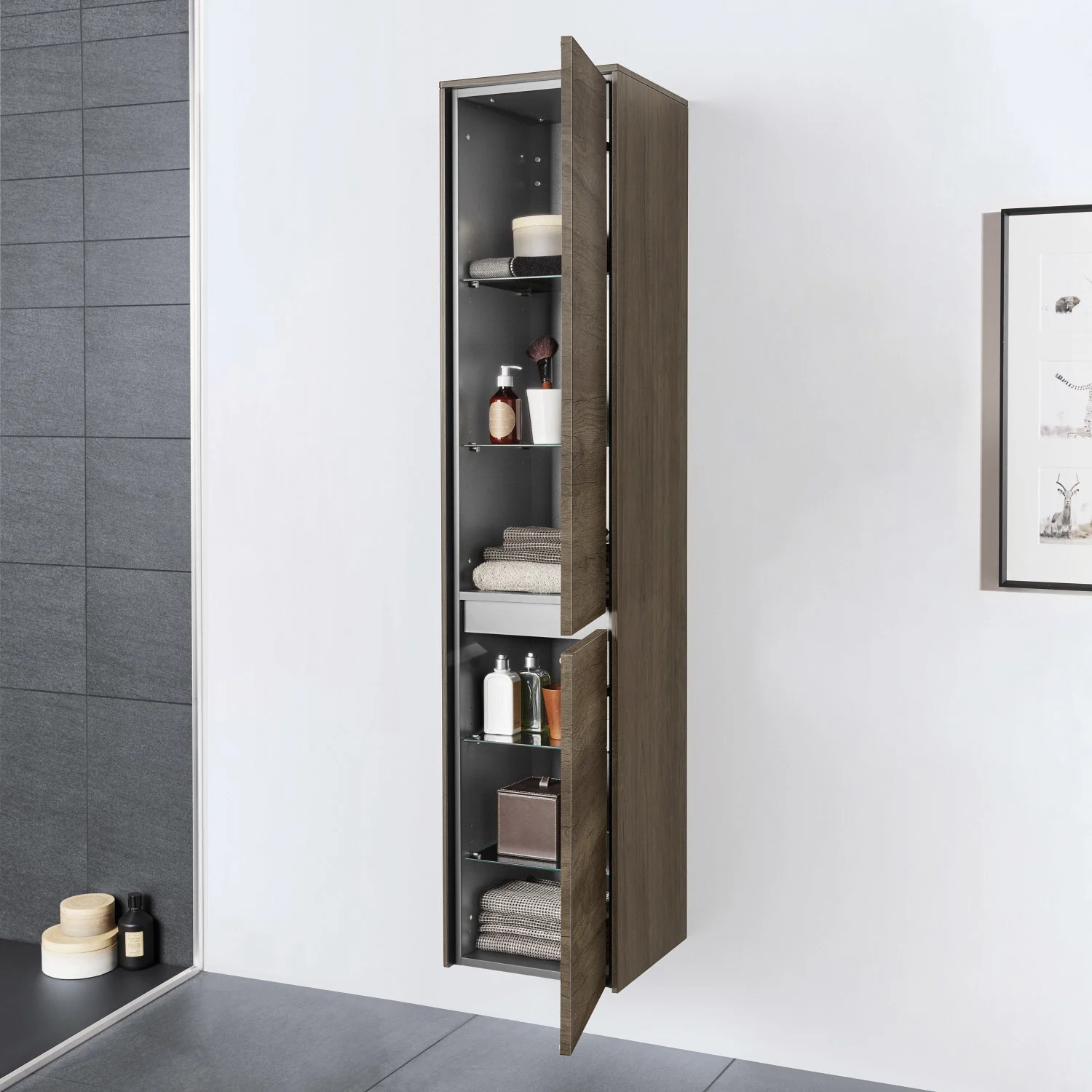 Sanipa Twiga Hochschrank 37,5 cm, 2 Türen mit Türanschlag rechts, inkl. LED-Beleuchtung Bild 4