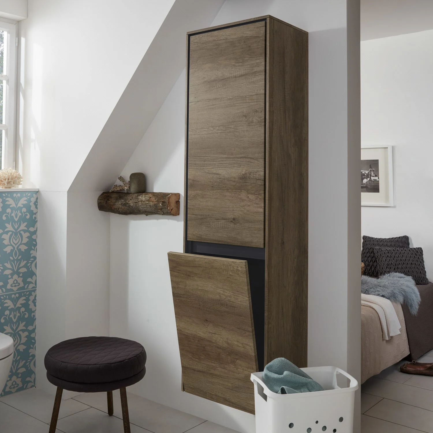 Sanipa Twiga Hochschrank 47,5 cm, 1 Wäschekippe, 1 Türe mit Türanschlag links, inkl. LED-Beleuchtung Bild 7