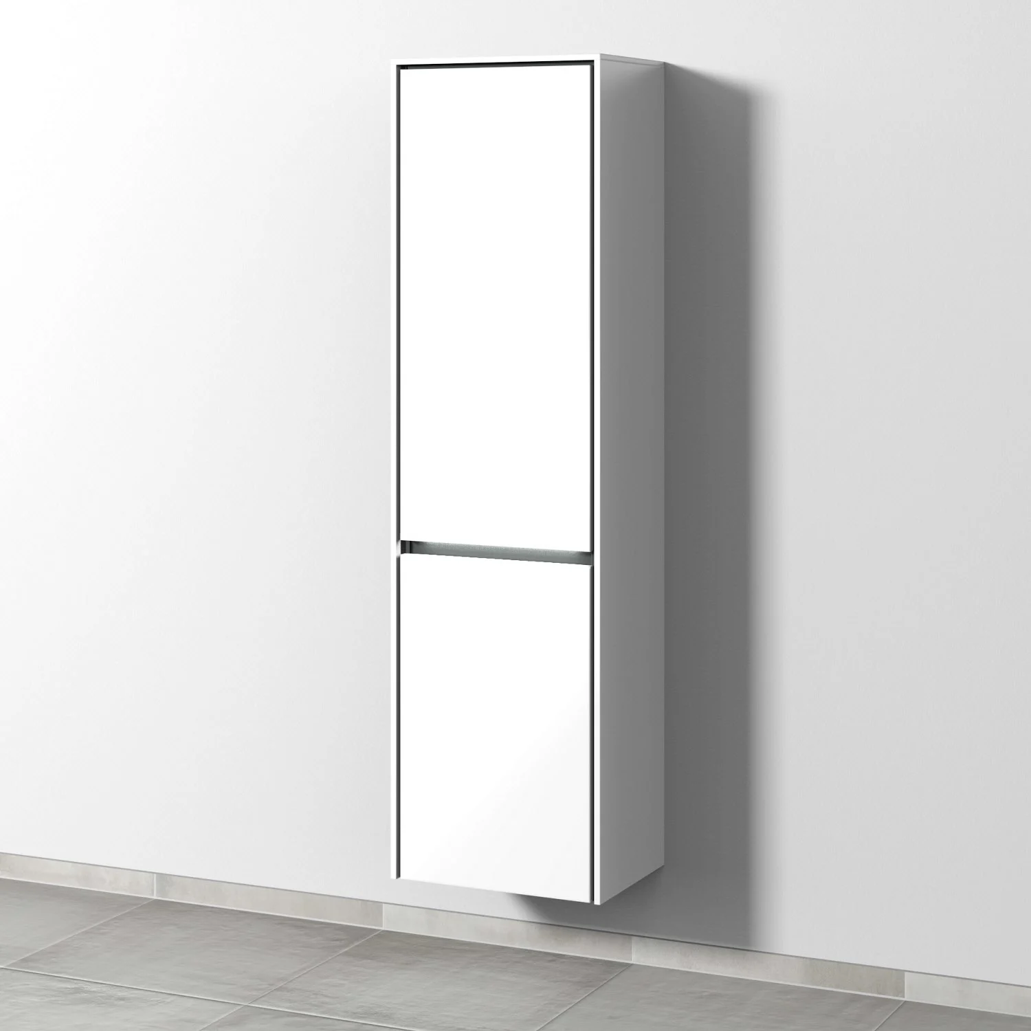 Sanipa Twiga Hochschrank 47,5 cm, 1 Wäschekippe, 1 Türe mit Türanschlag links, inkl. LED-Beleuchtung