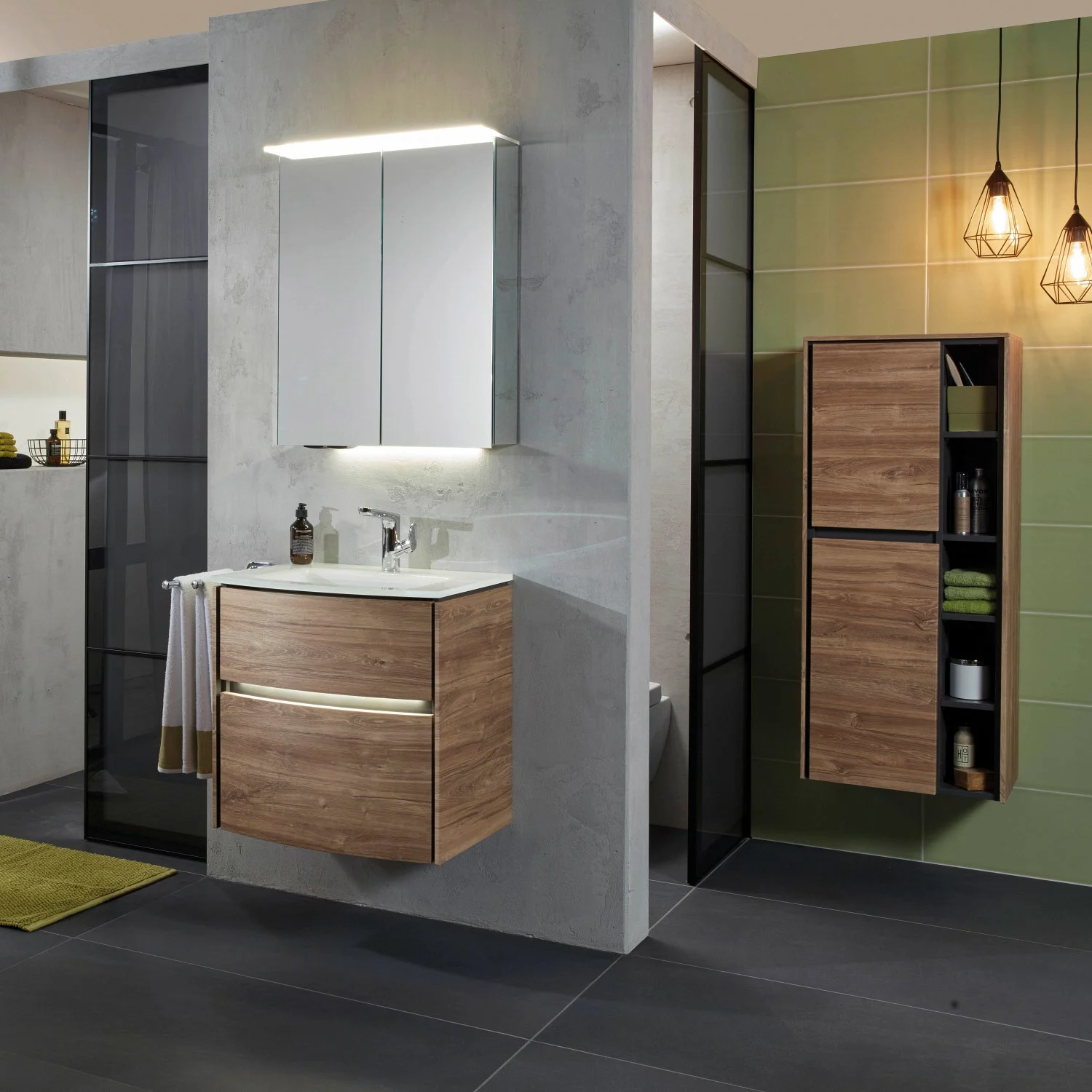 Sanipa Twiga Stauraumschrank 52,5 cm, 2 Türen mit Türanschlag links, inkl. LED-Beleuchtung Bild 3