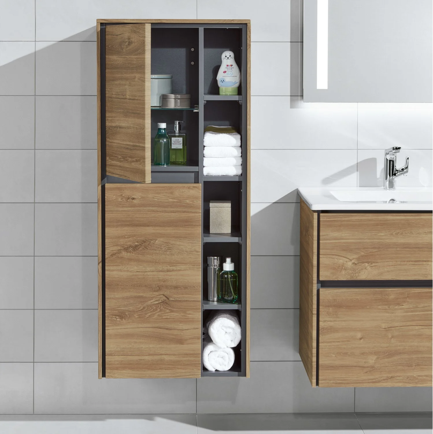 Sanipa Twiga Stauraumschrank 52,5 cm, 2 Türen mit Türanschlag links Bild 4