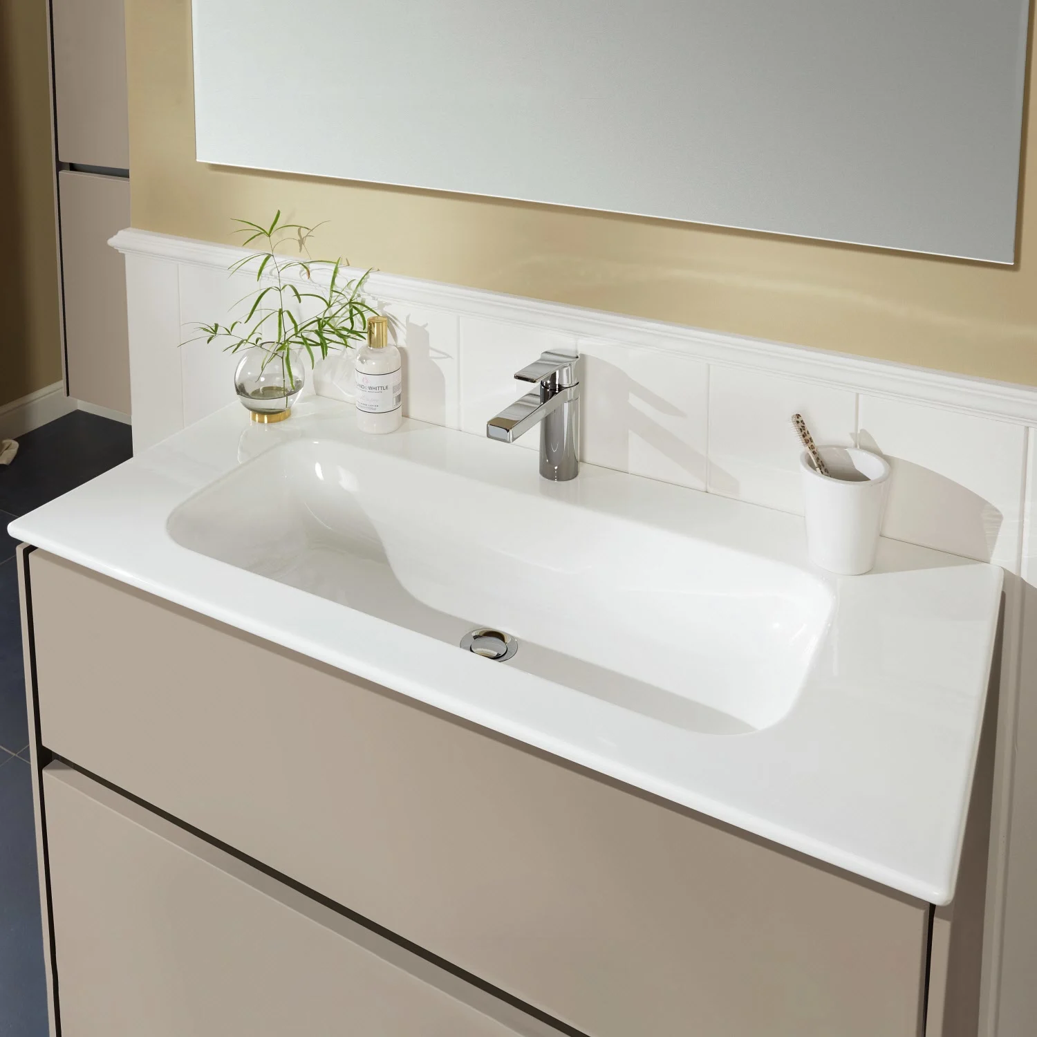 Sanipa Twiga Keramikwaschtisch Design 100 cm mit Unterschrank, 2 Auszüge Bild 3