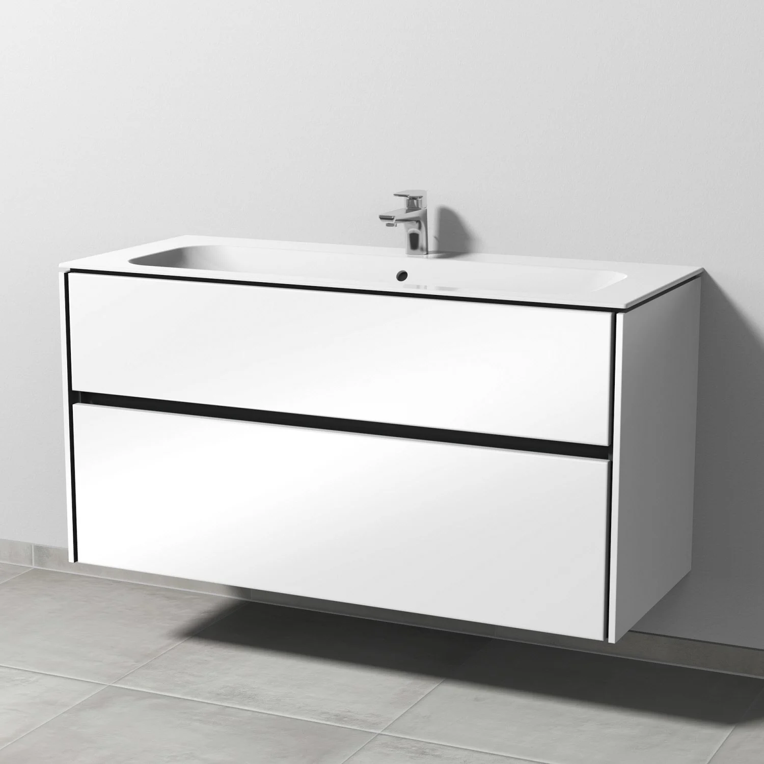 Sanipa Twiga Keramikwaschtisch Finion 120 cm mit Unterschrank, 2 Auszüge