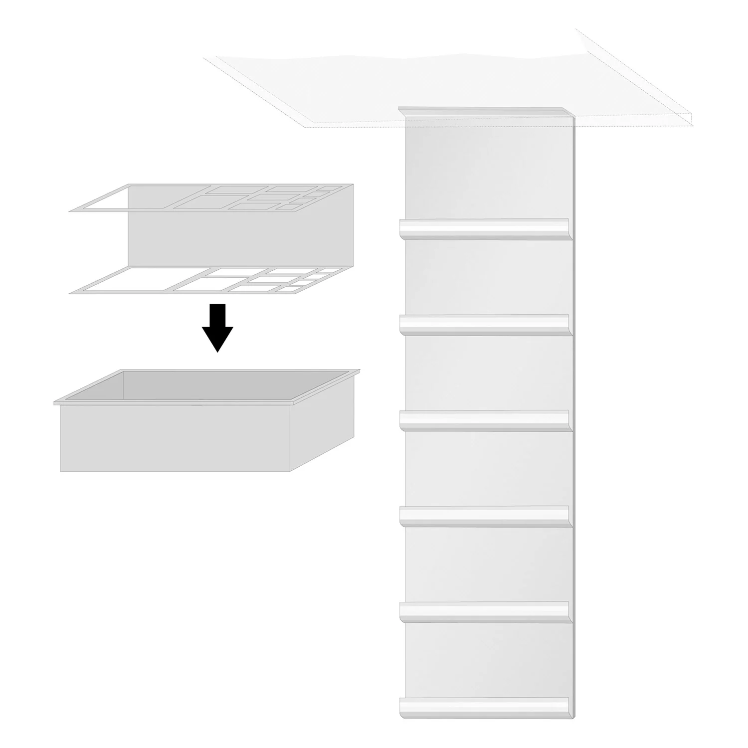 Sanipa Accessory-Boxen-Set zum Einhängen in Glaseinlegeböden Bild 4