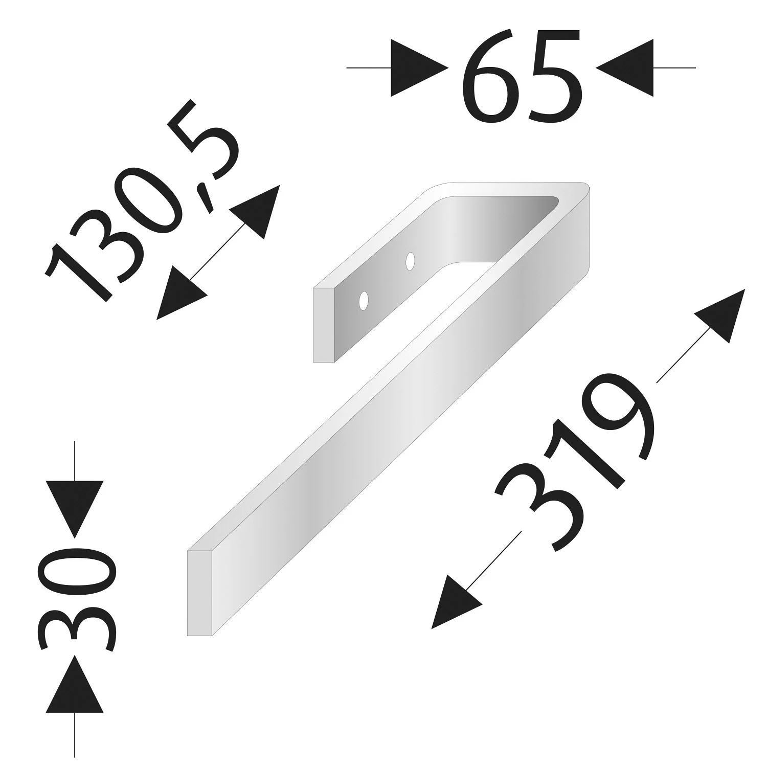 Sanipa Handtuchhalter für Waschtischunterbau einarmig 31,9 cm Bild 3