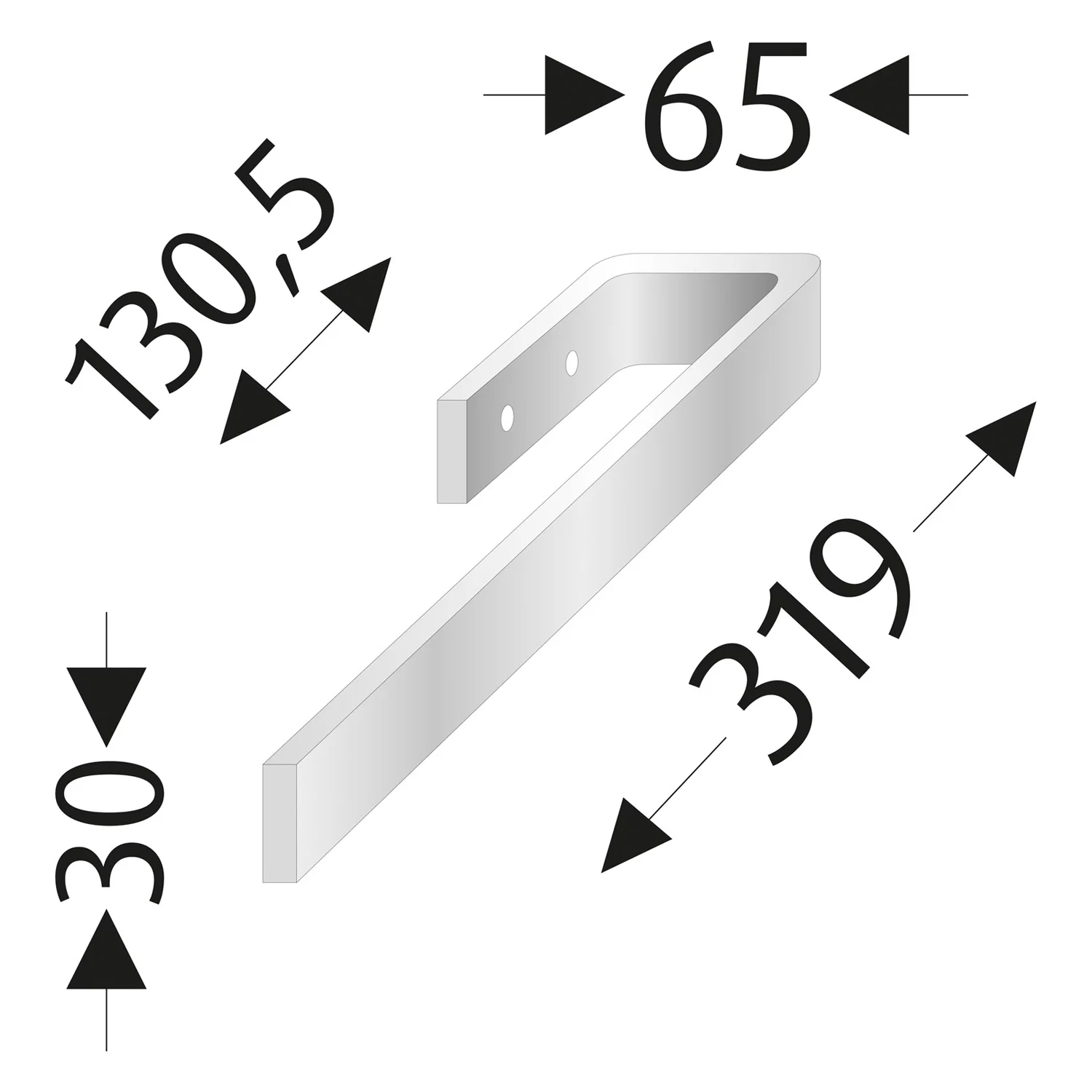 Sanipa Handtuchhalter für Waschtischunterbau einarmig 31,9 cm Bild 3