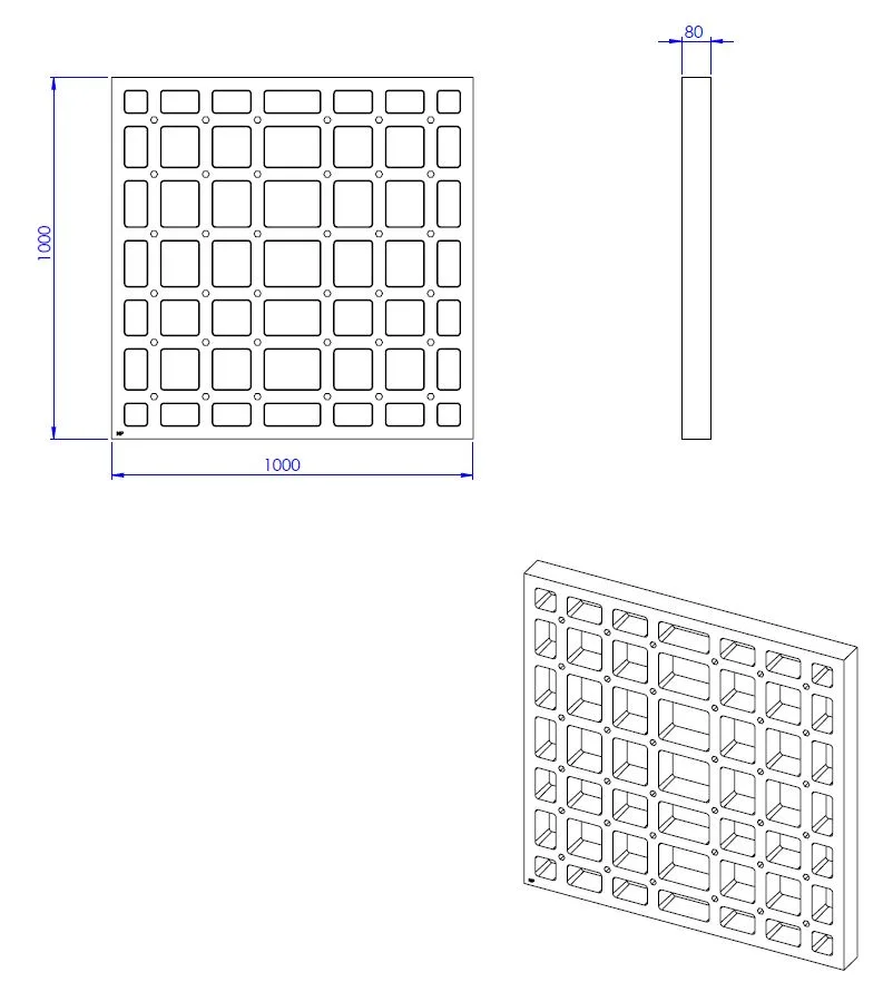 Schedel Plan Unterbauelement mit Waben 100 x 100 x 8 cm Bild 2