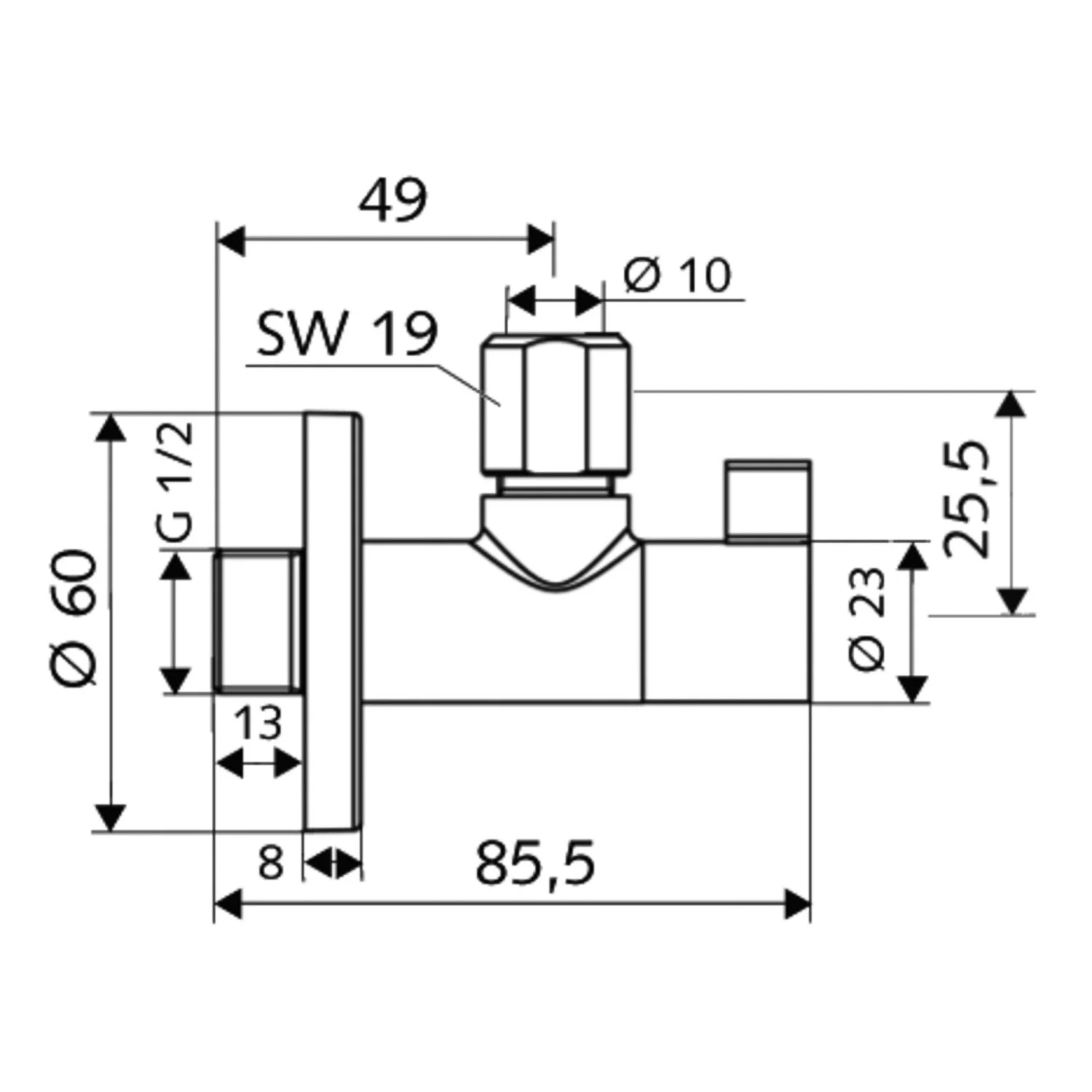 Schell WING Design-Eckventil mit Regulierungsfunktion Bild 3