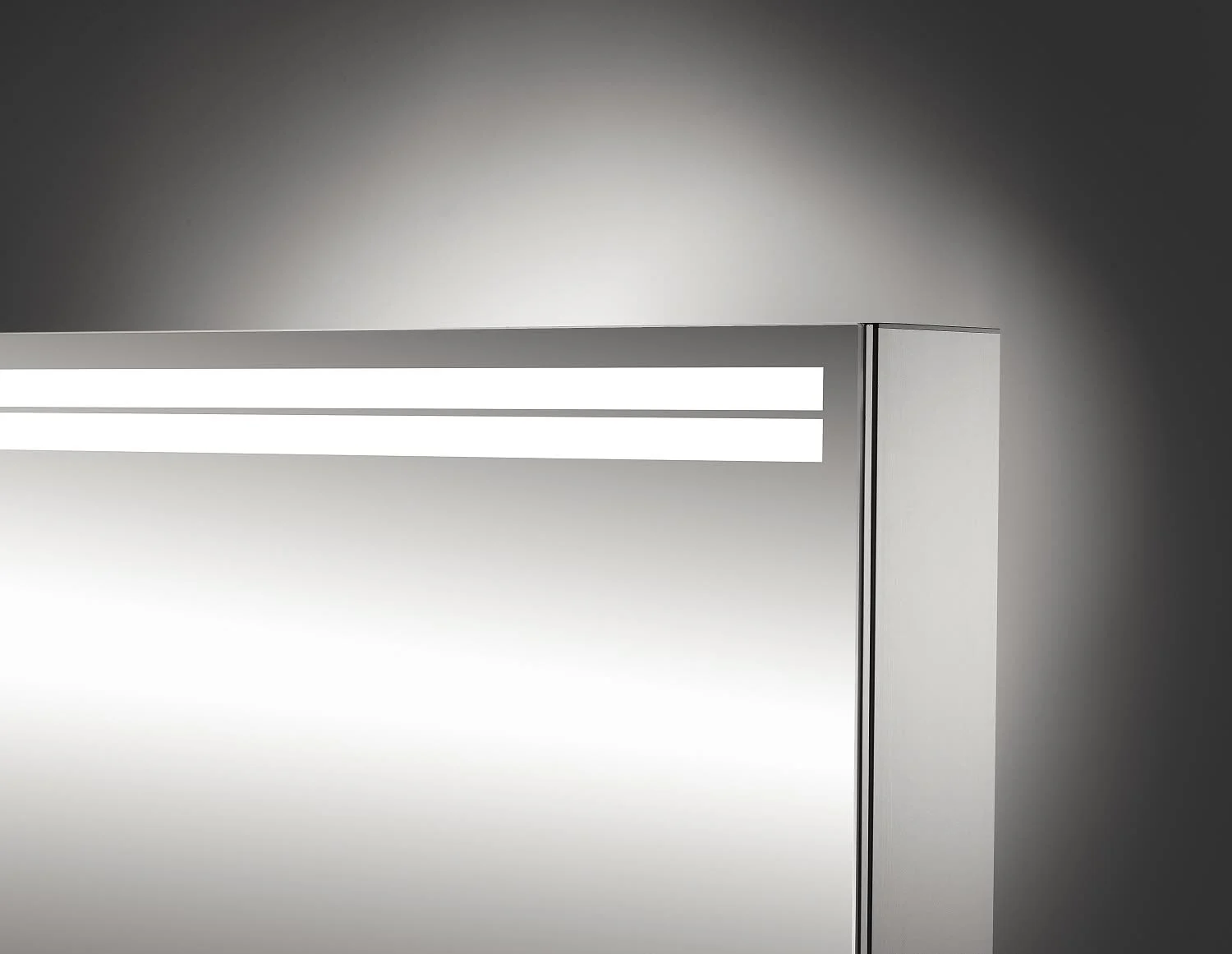 Szczegół szafki z lustrem LED, Schneider