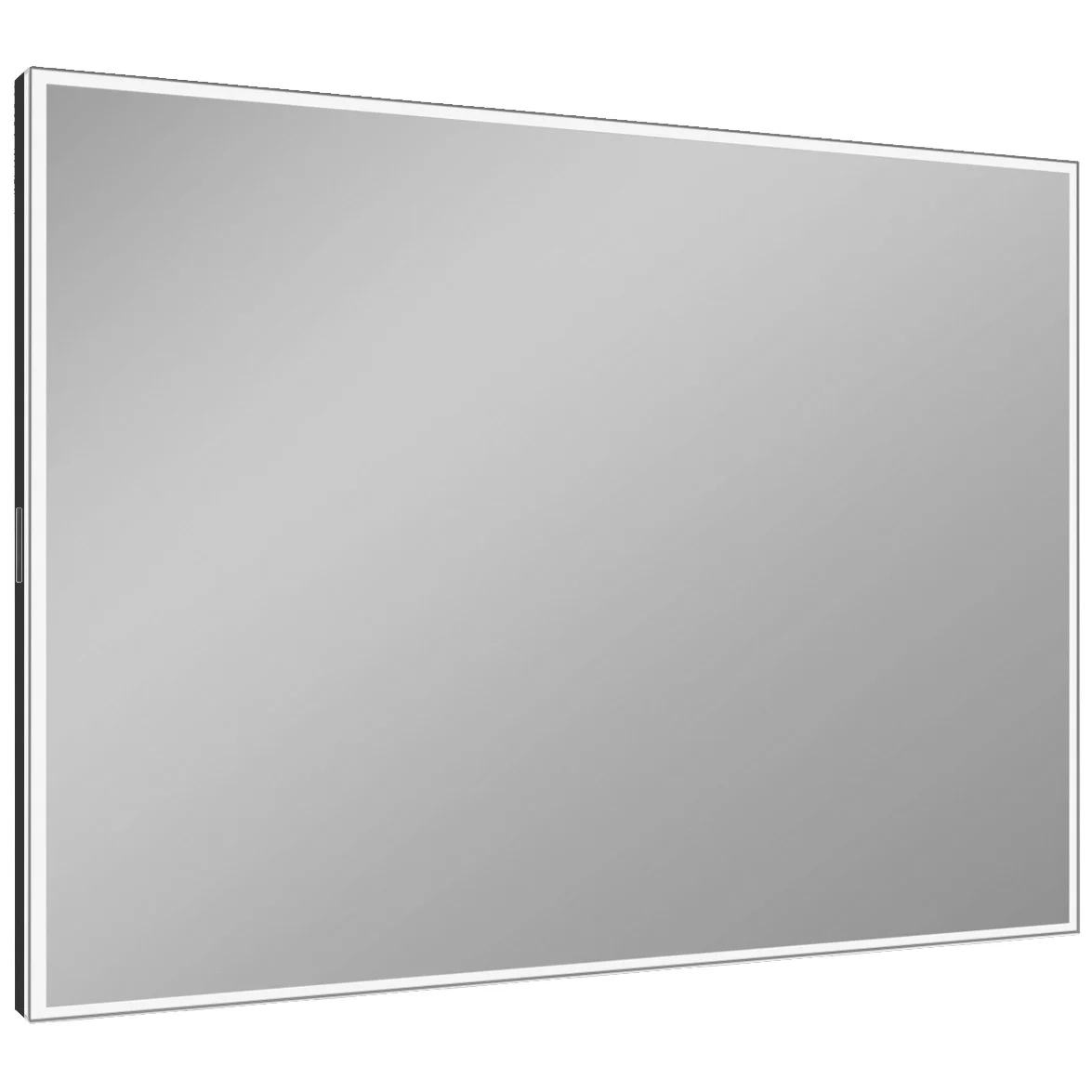 Lustro LED widok z boku z srebrną ramą, Schneider