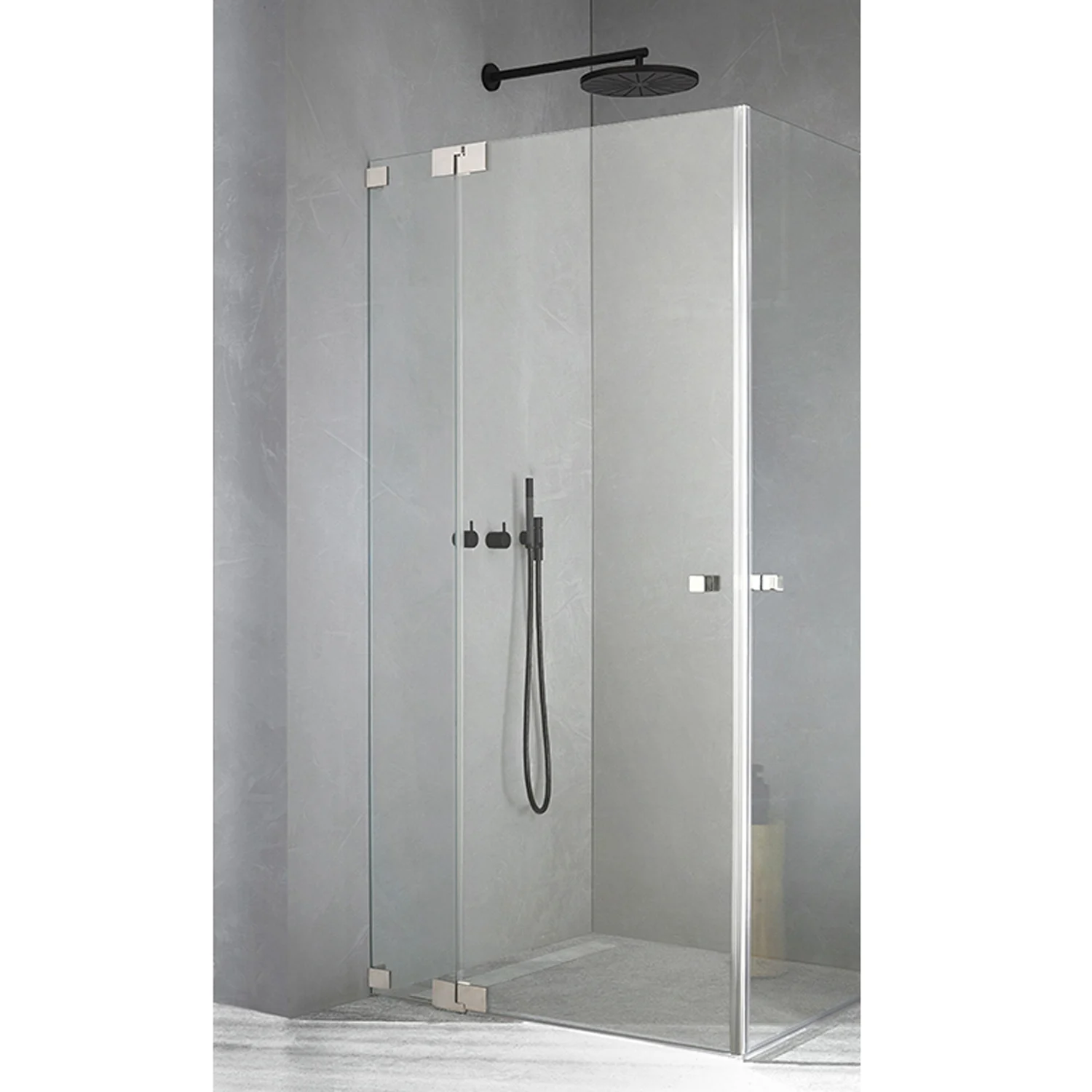 Sprinz Omega Supersteel Edition Tür an Festteil + Seitenwand 100 x 100 x 200 cm