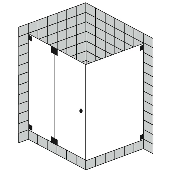 Sprinz Omega Pendeltür mit Festteil und Seitenwand bis 100 x 100 x 200 cm Bild 5