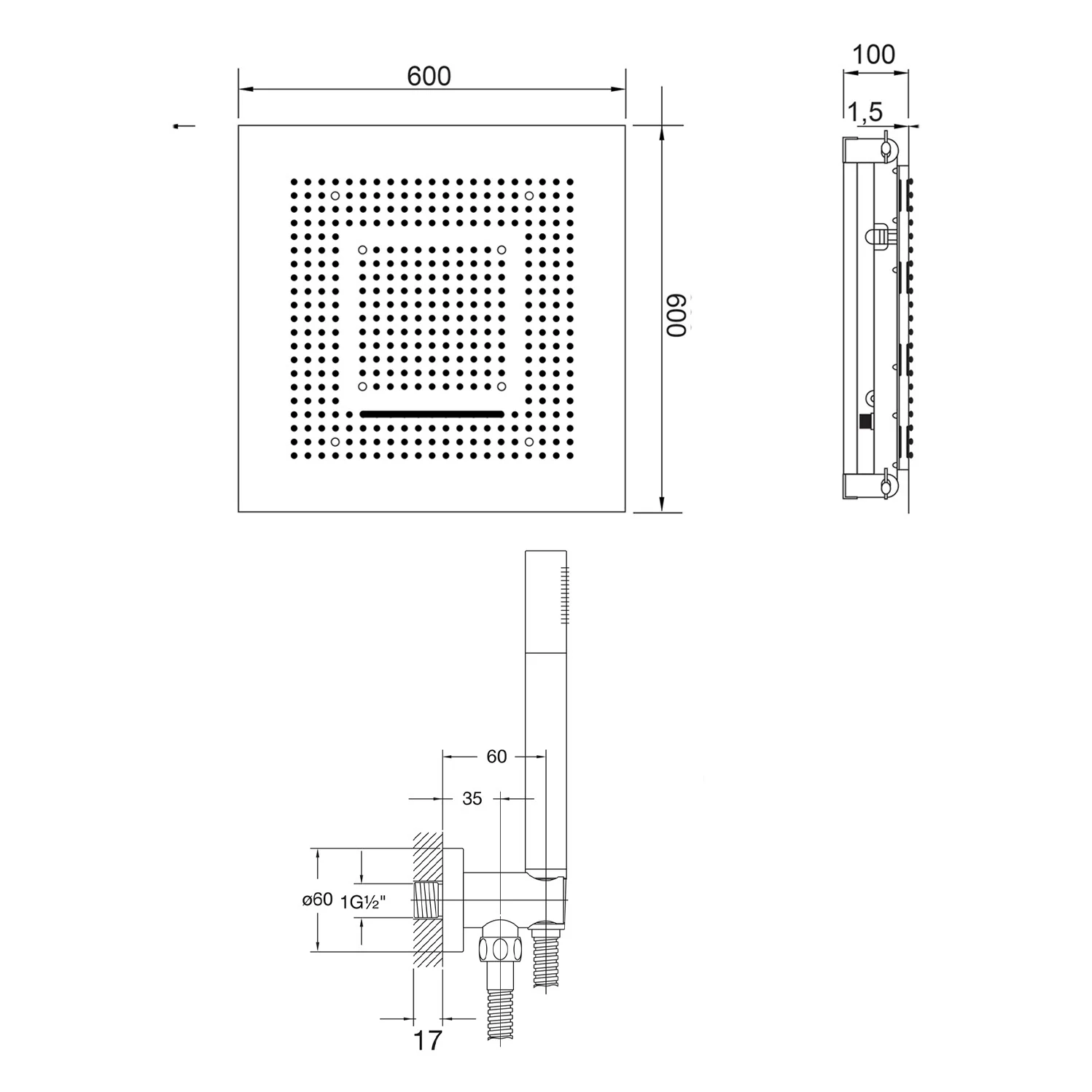 Steinberg Sensual Rain "iFlow" Duschsystem mit Sensual Rain "Wall Rain" Regenpaneel, mit Beleuchtung Bild 5