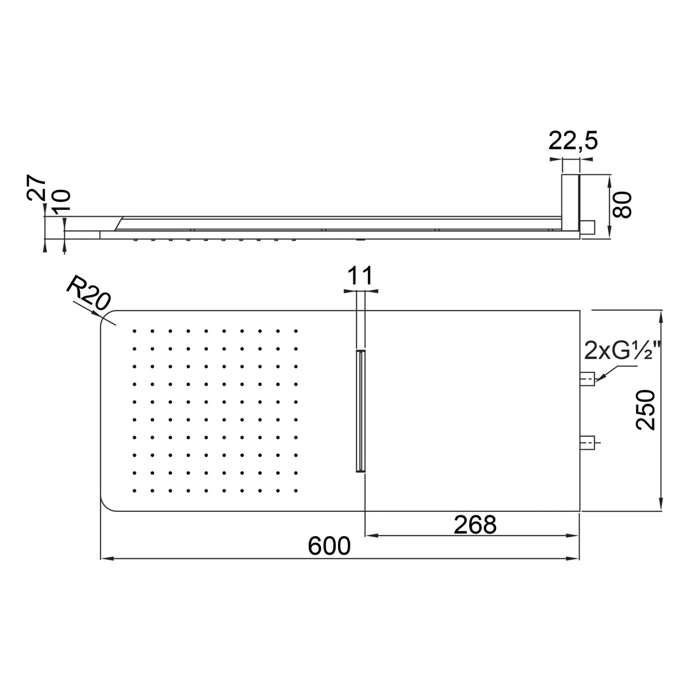 Steinberg Sensual Rain "Wall Rain" Regenpaneel mit Thermostat Bild 6