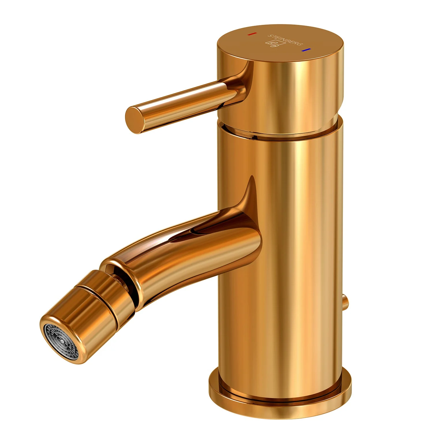 Złoty mieszacz bidetowy widok z boku, Steinberg