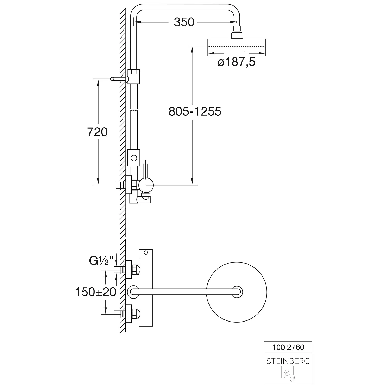 Steinberg Serie 100 Brauseset mit Einhebelmischbatterie Bild 2
