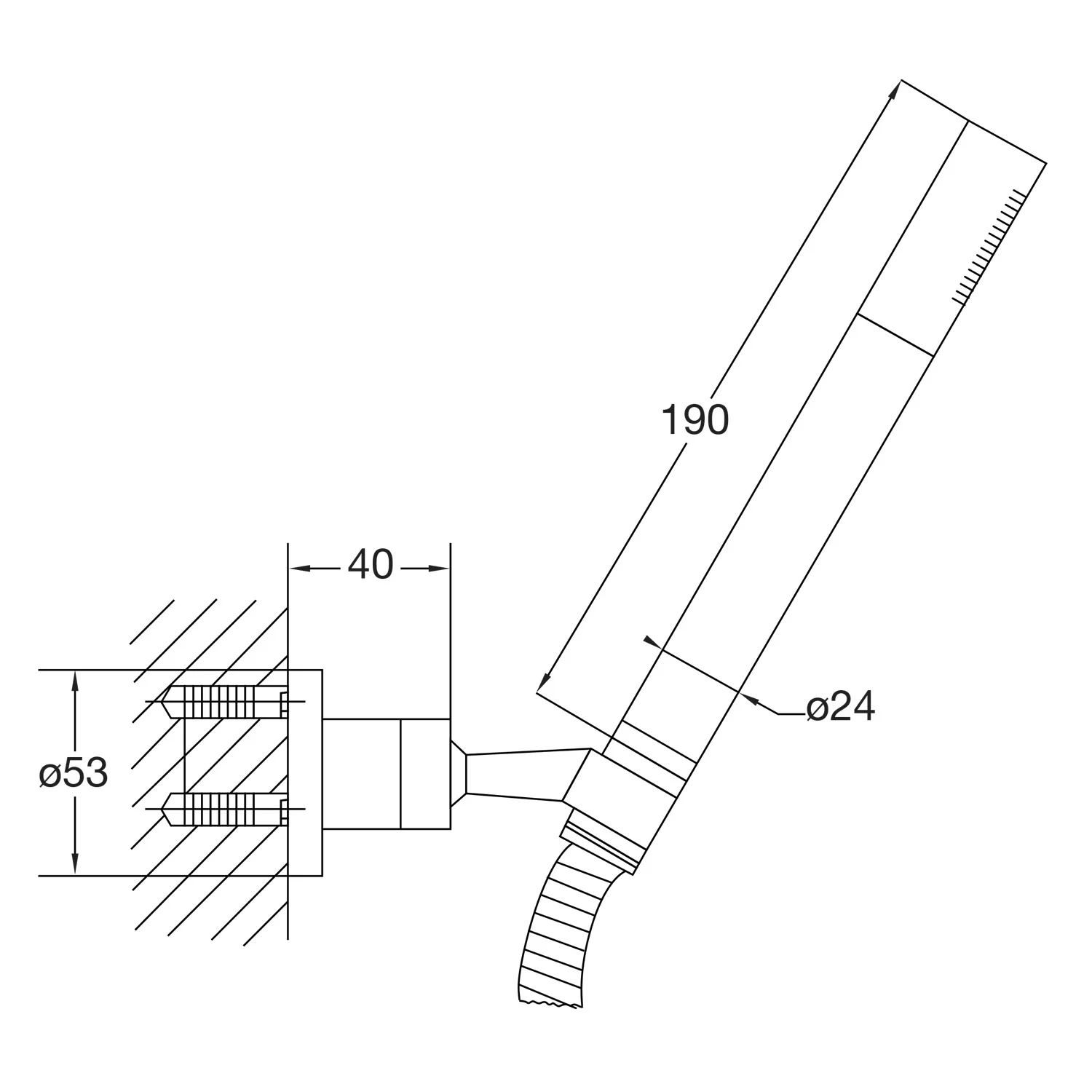 Steinberg Serie 100 Handbrause mit Wandhalter Bild 4