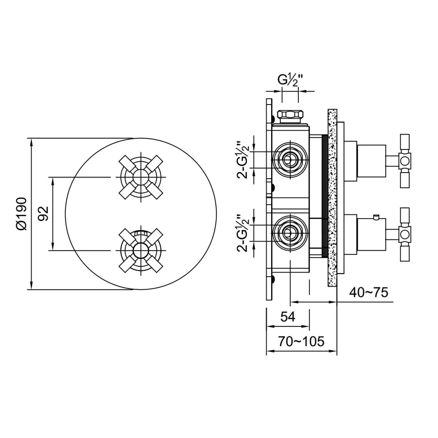 Steinberg Serie 250 Thermostat mit 3-Wege-Umsteller Unterputz Bild 5