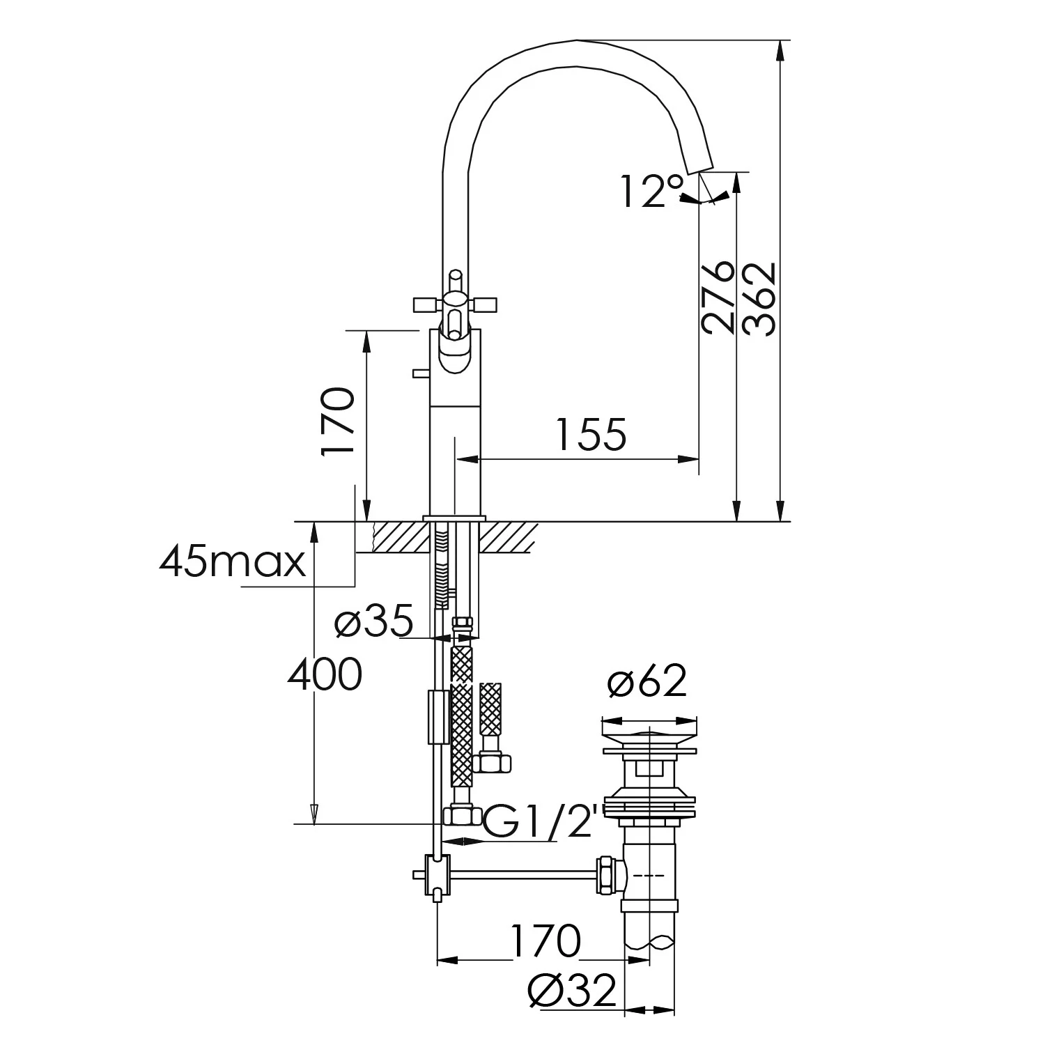 Steinberg Serie 250 Waschtisch-Zweigriffarmatur Bild 4