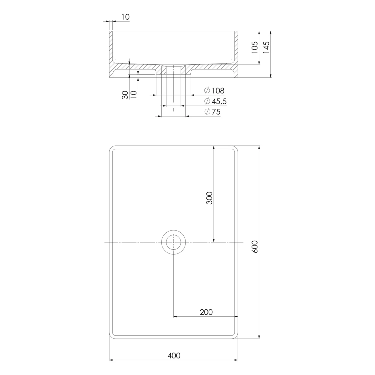 Steinberg Serie 440 Aufsatzschale aus Mineo Stone 60 x 40 cm Bild 5