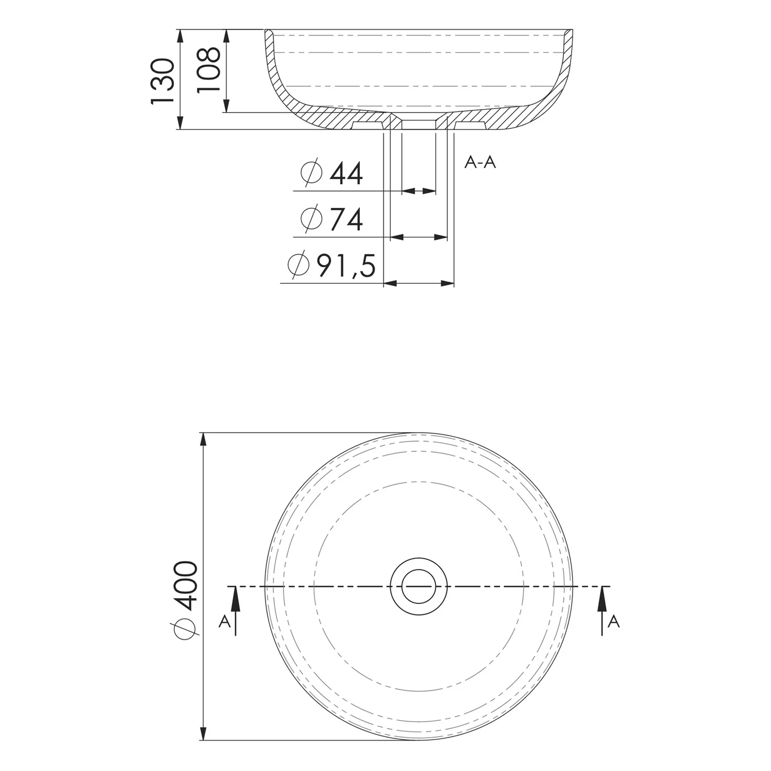 Steinberg Serie 440 Aufsatzschale rund Ø 40 cm Bild 5