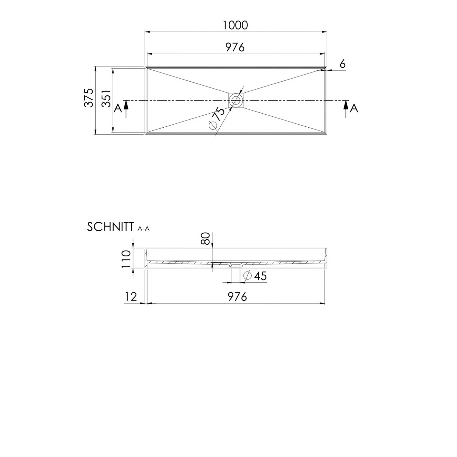 Steinberg Serie 440 Aufsatzwaschtisch 100 x 37,5 cm Bild 4