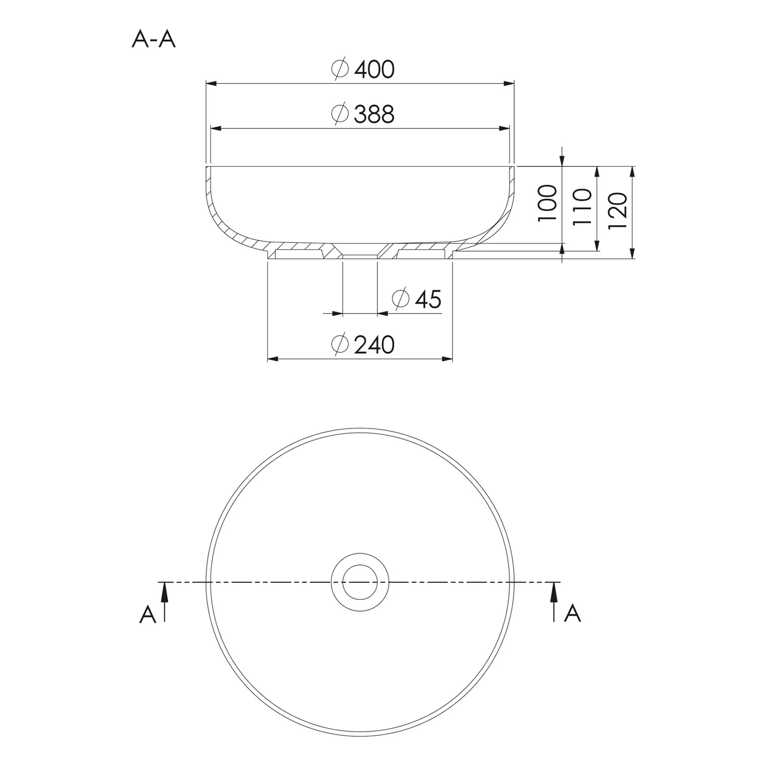 Steinberg Serie 489 Aufsatzschale aus Polyresin Ø 40 cm Bild 4