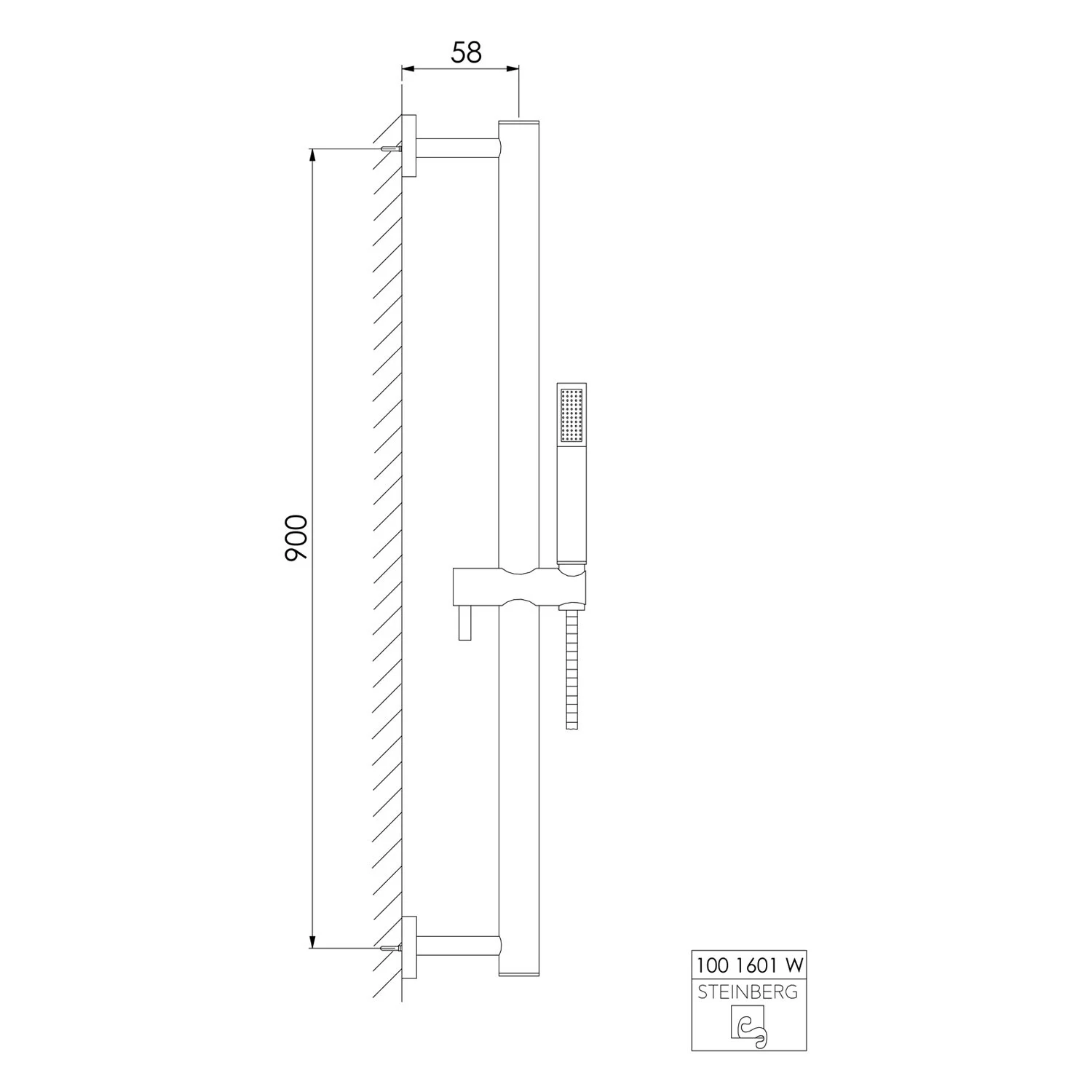 Steinberg Serie Universal Brausegarnitur 90 cm Bild 5