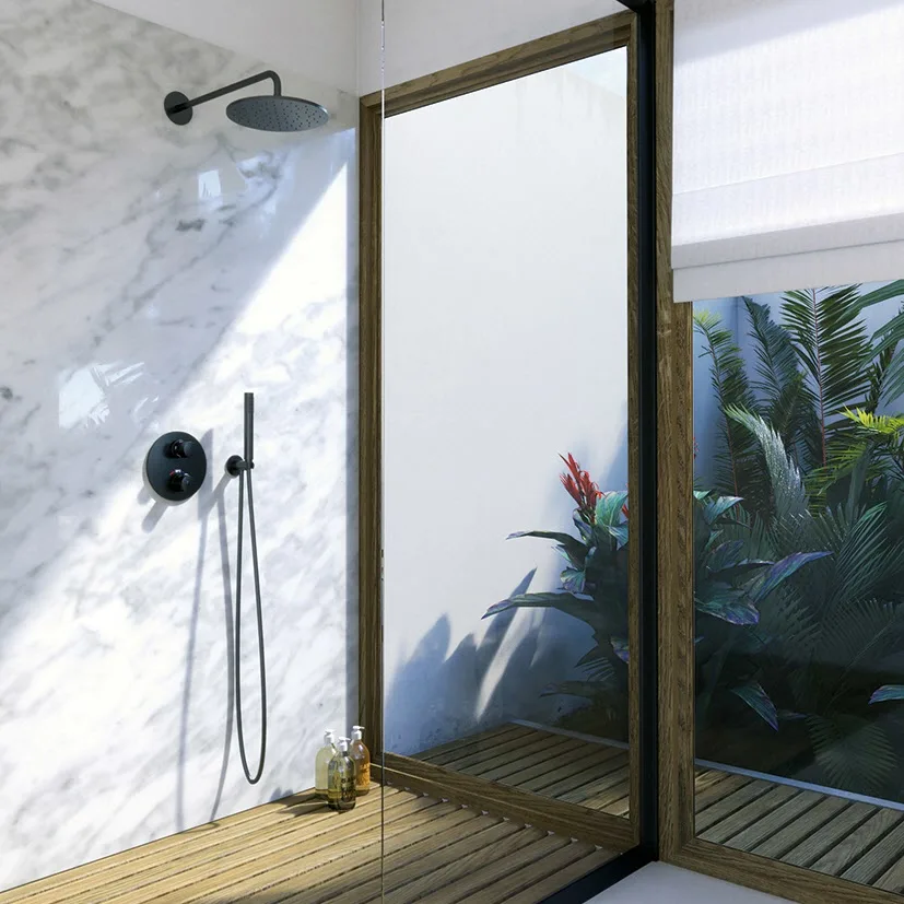 Steinberg Serie 100 Brausearm Ausladung 45 cm mit verstärkter Wandhalterung Bild 4