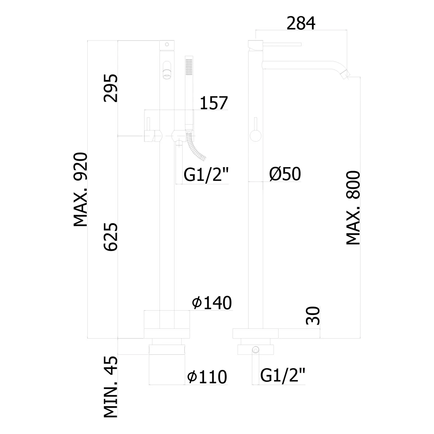 Steinkamp Living Freistehende Wannenarmatur, ohne Grundkörper Bild 2
