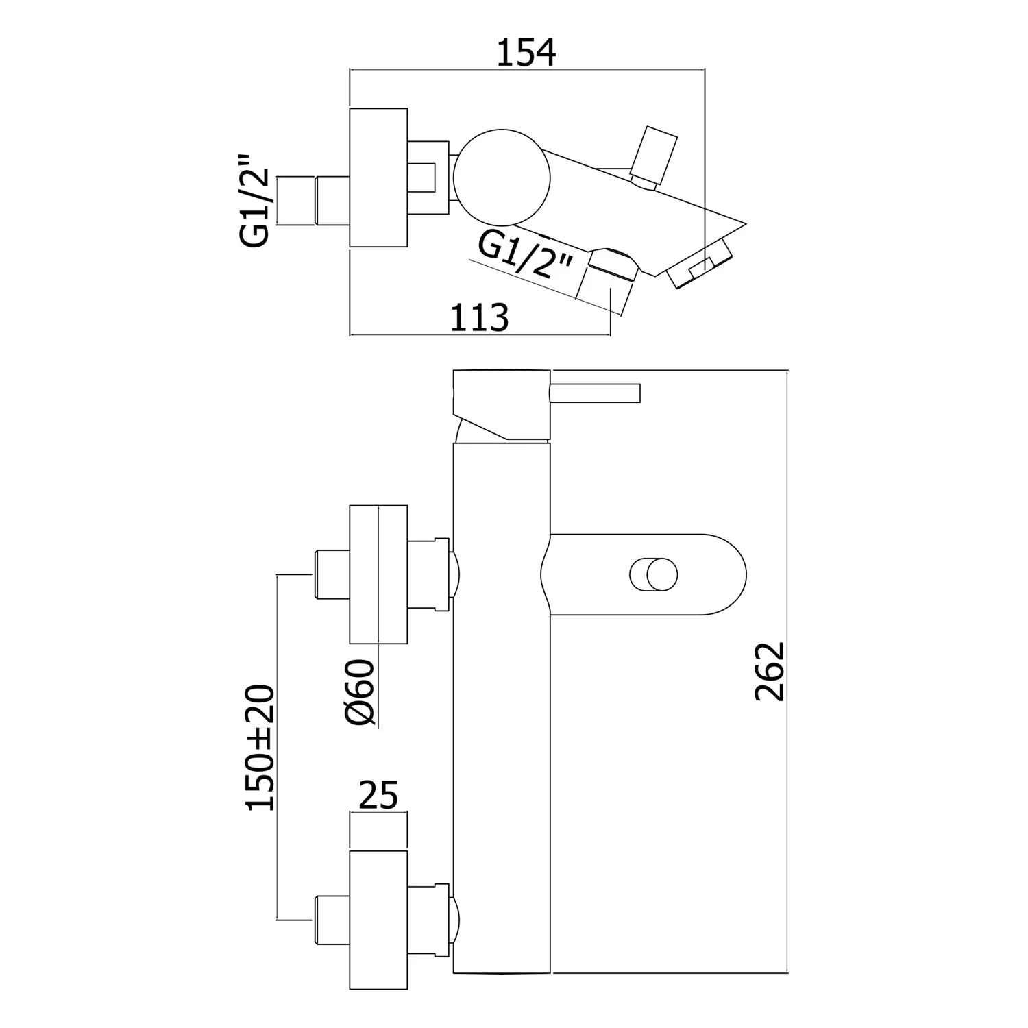 Steinkamp Living Bade Einhebelmischer AP mit Brauseanschluss 1/2" Bild 2