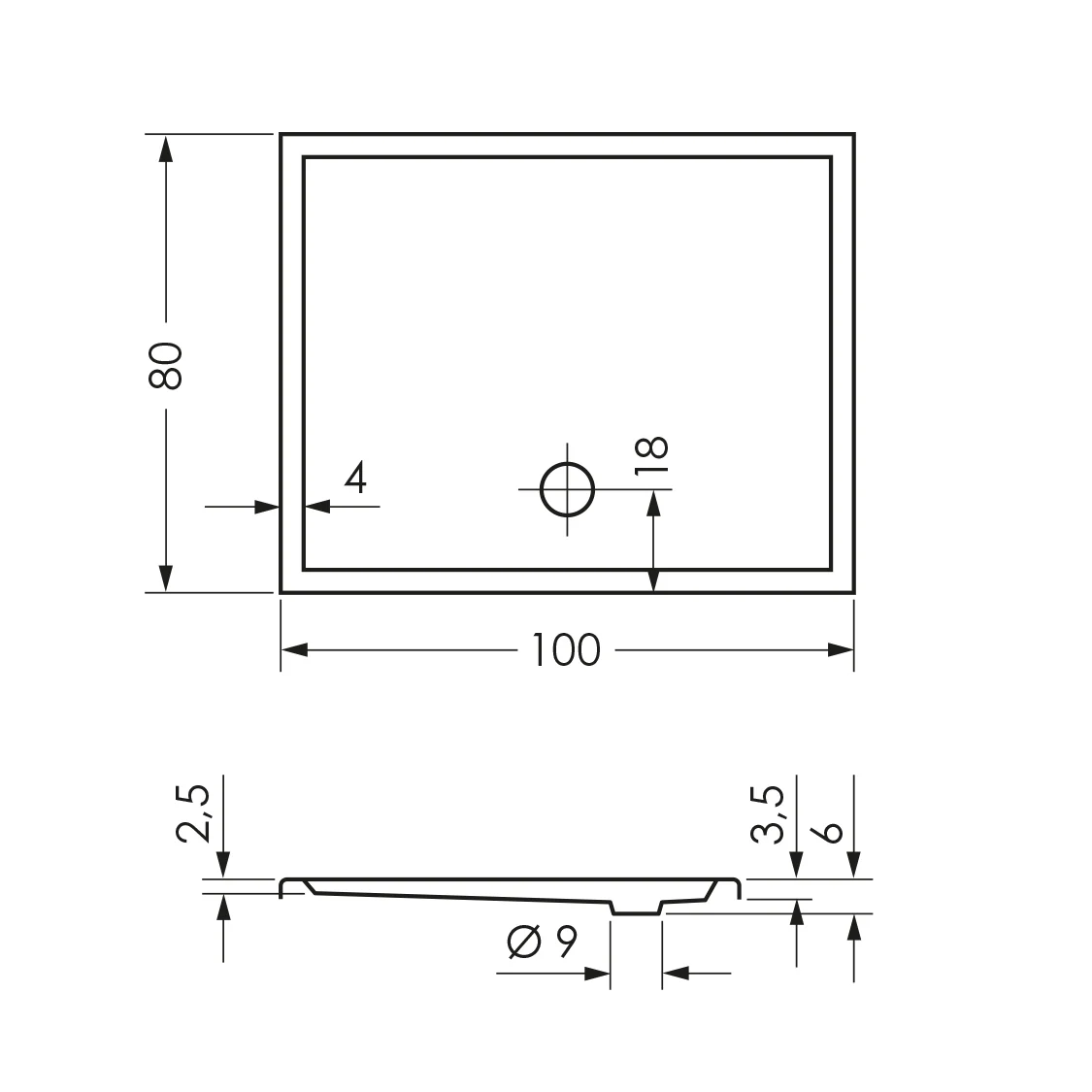 Steinkamp Life Duschwanne 100 x 80 cm Bild 2