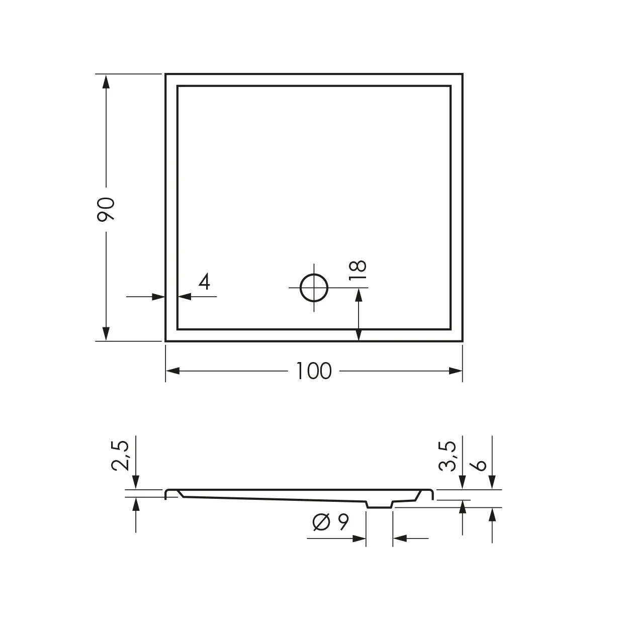 Steinkamp Life Duschwanne 100 x 90 cm Bild 2