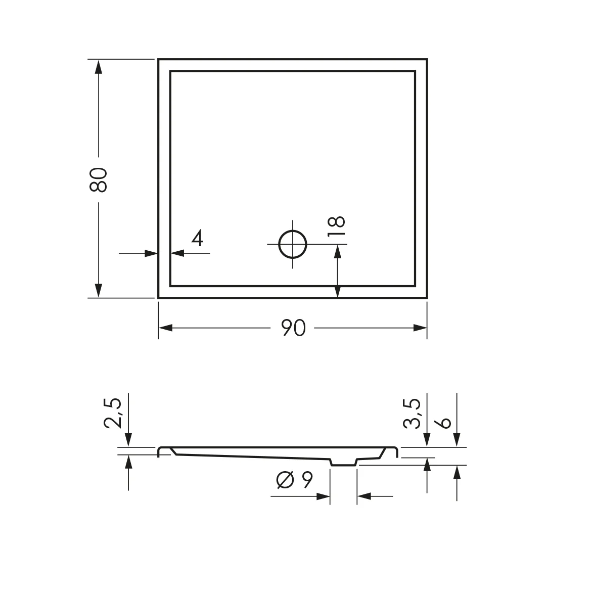 Steinkamp Life Duschwanne 90 x 80 cm Bild 2