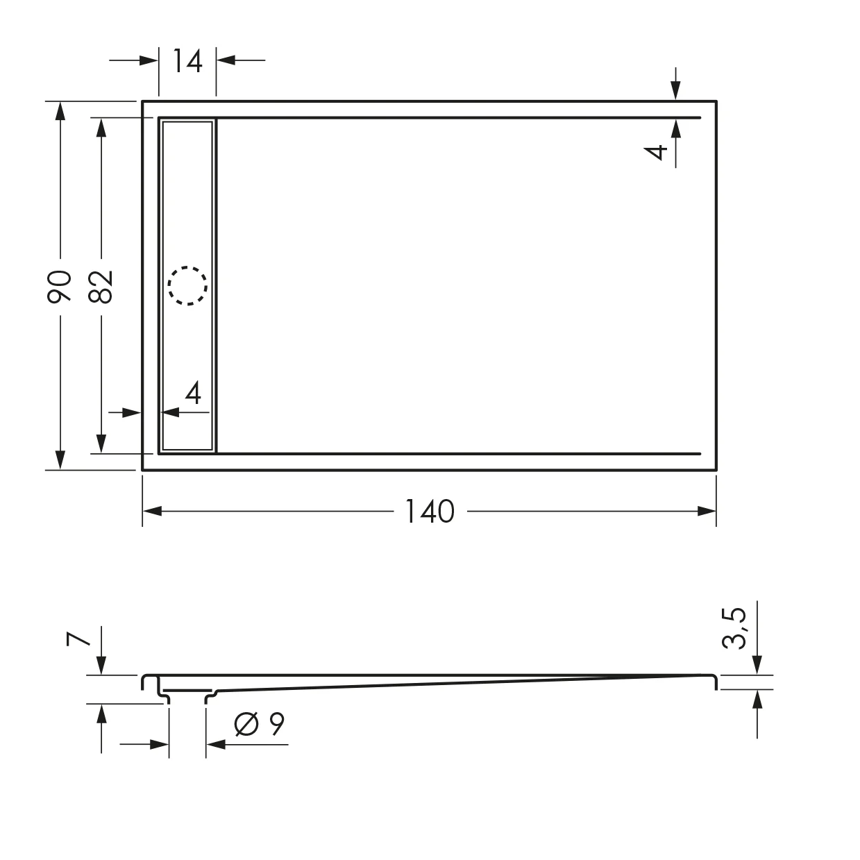 Steinkamp Living Duschwanne 140 x 90 cm mit Ablaufrinne, superflach Bild 4
